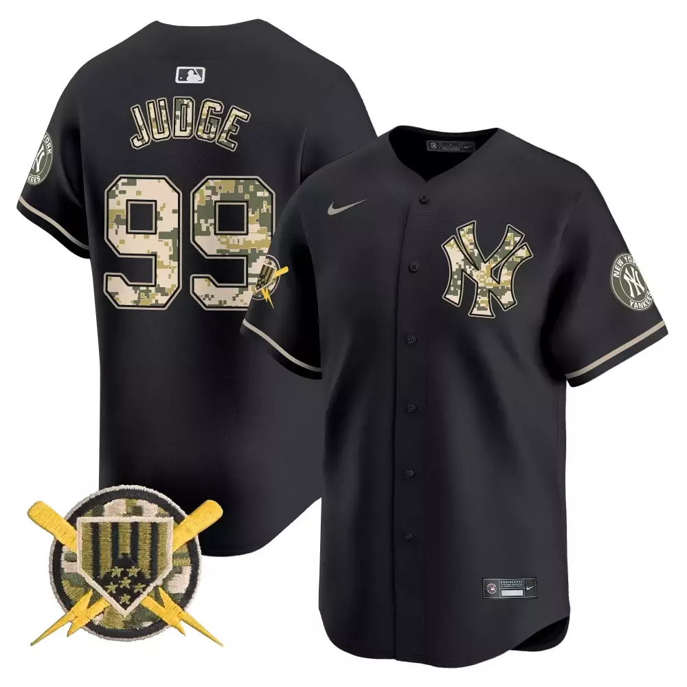 Judge 99 New York Yankees Black Vapor Jersey | Armed Forces Day 2023 | Fan Gear for Men, Women & Youth