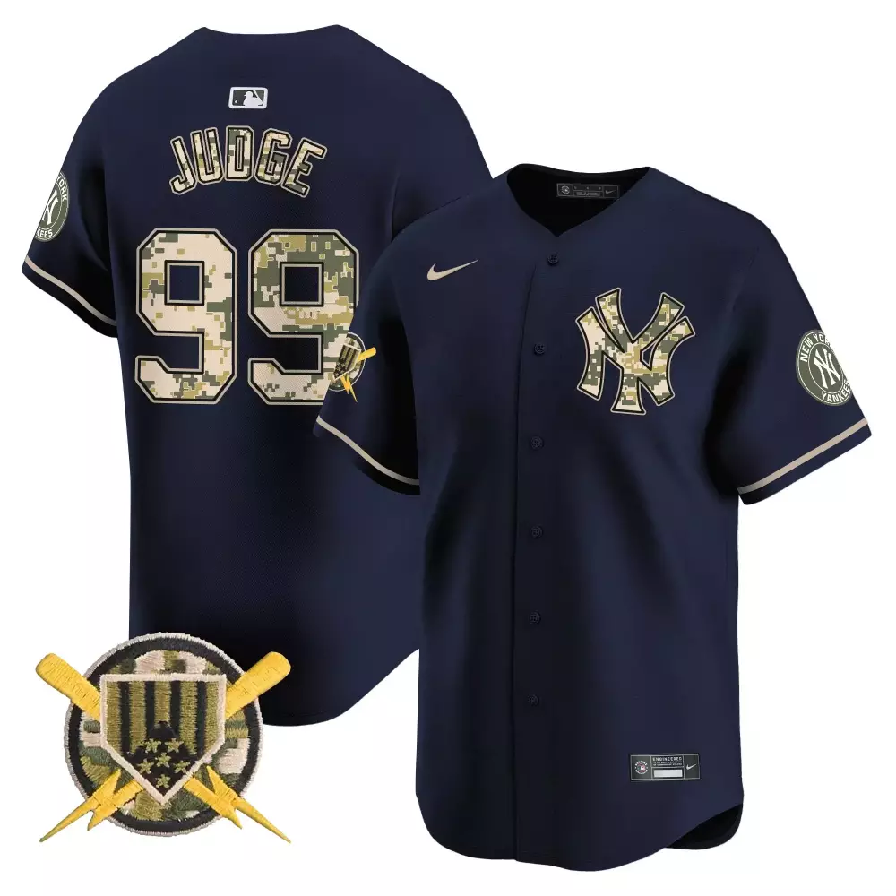 Judge 99 New York Yankees Stitched Vapor Jersey | Armed Forces Day 2023 Navy Blue | Game Day Outfit for Men, Women & Youth
