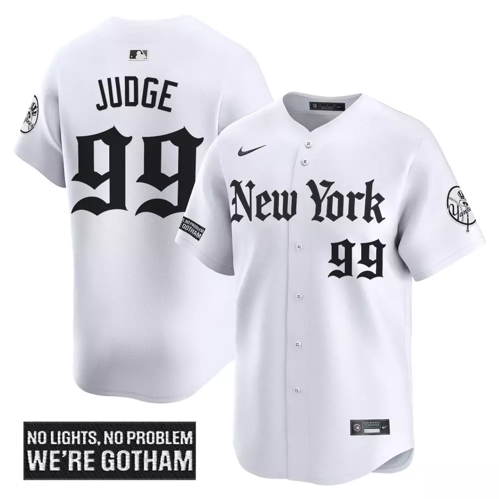 Judge 99 New York Yankees Stitched Vapor Jersey | White 2023 Gotham Edition | Fan Gear for Men, Women & Youth