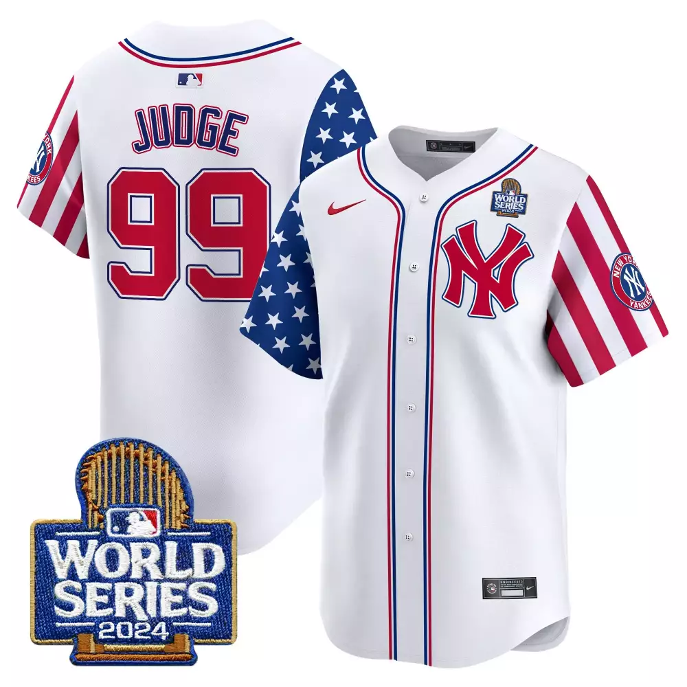 Judge 99 New York Yankees Vapor Jersey | White 2024 World Series Embroidered Patch | Fan Gear for Men, Women & Youth
