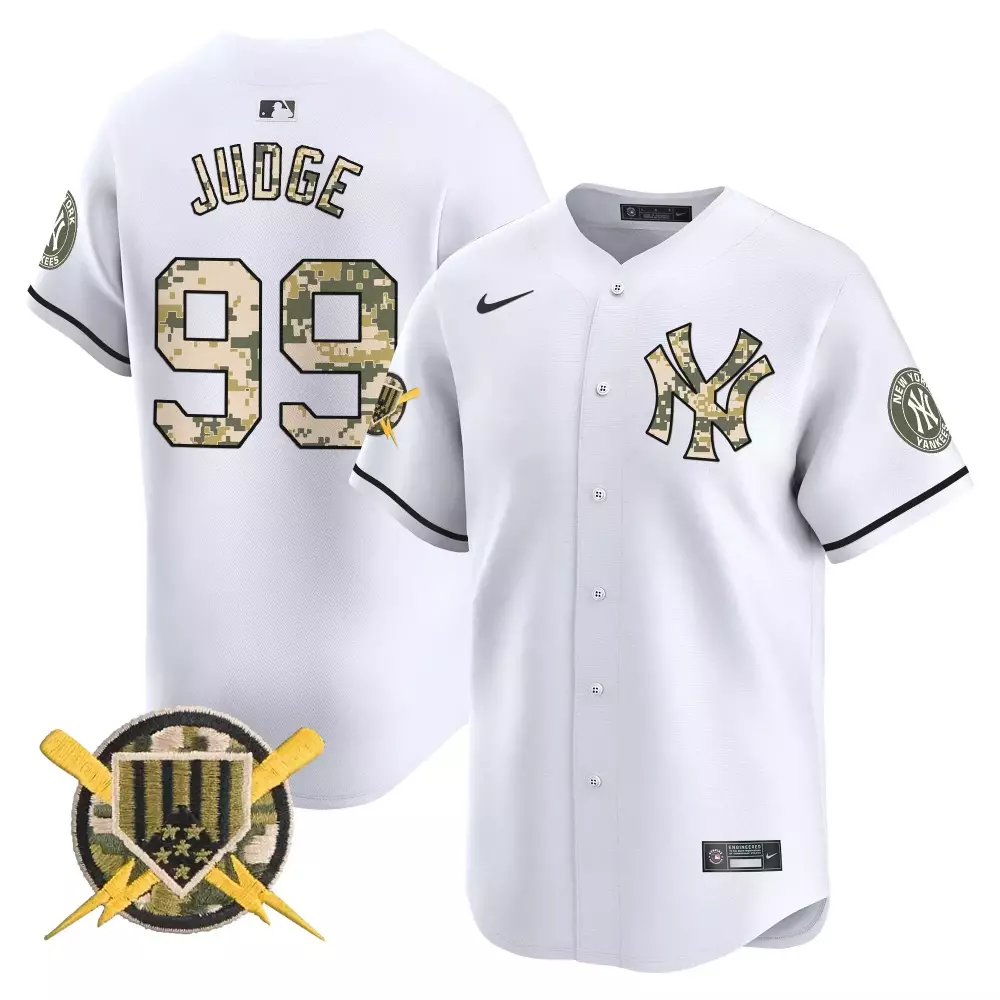 Judge 99 New York Yankees White Stitched Jersey | 2023 Style Name Patch | Fan Gear for Men, Women & Youth