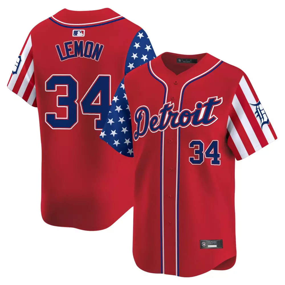 Lemon 34 Detroit Tigers 2025 Red Vapor Jersey | Independence Day Fan Gear | For Men, Women & Youth