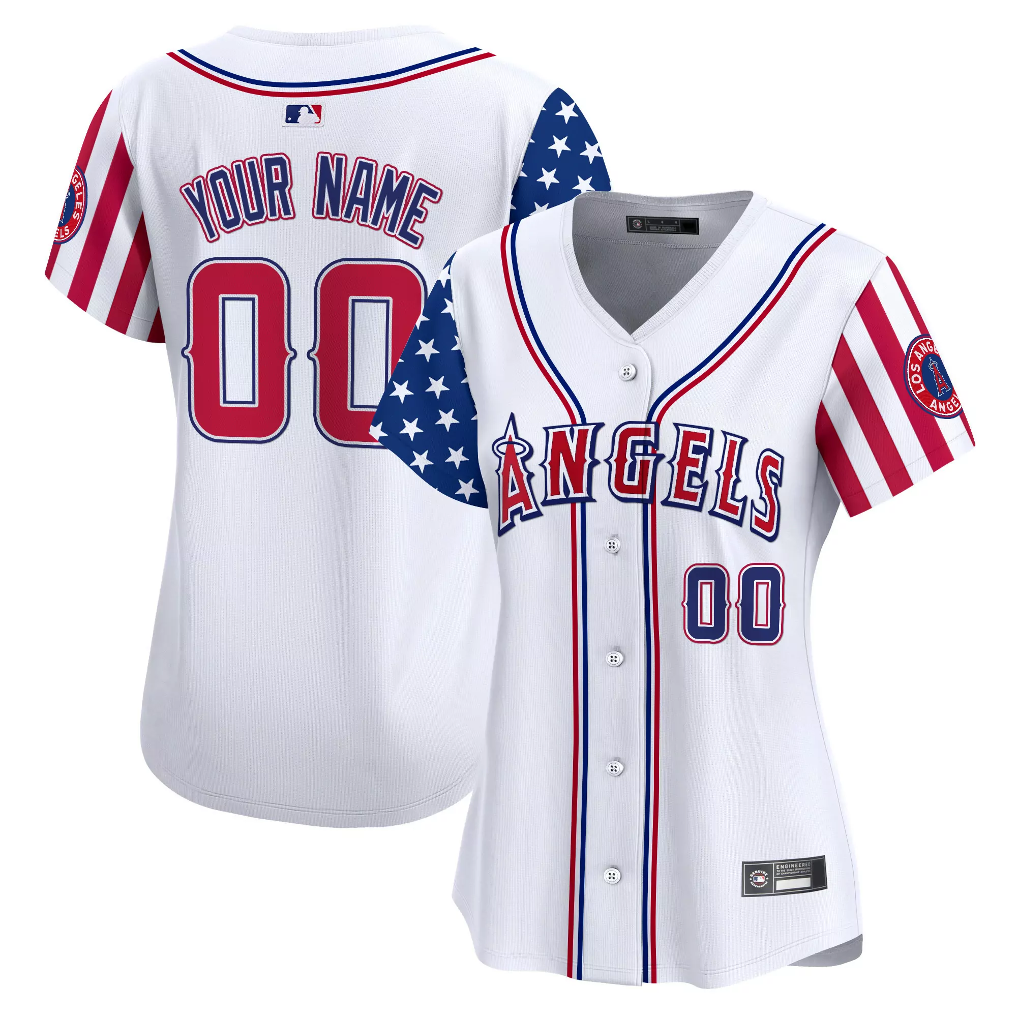 los angeles angels women s white vapor jersey your name 00 embroidered patch 2023