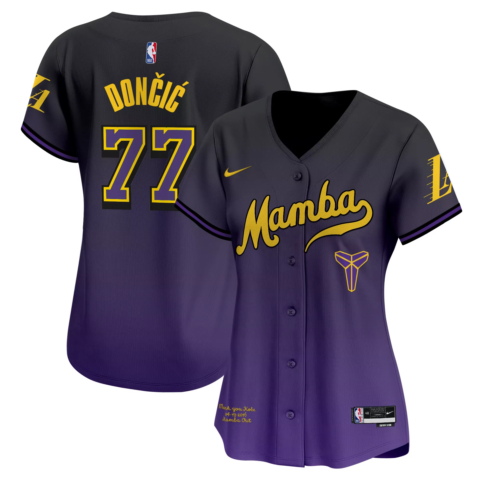 luka don i los angeles lakers nike youth swingman jersey icon edition gold