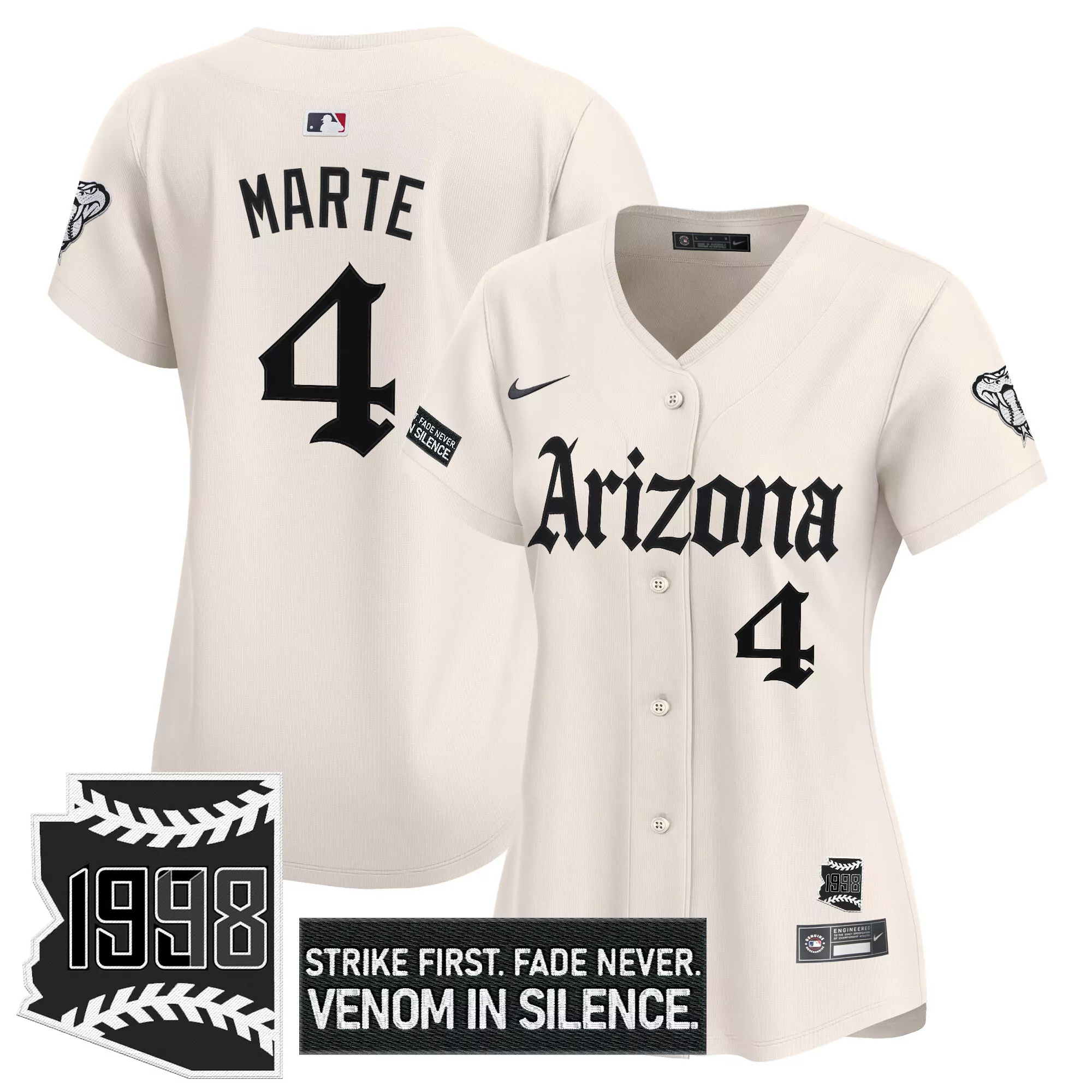 marte 4 women s arizona diamondbacks 1998 vapor jersey desert fang edition stitched cream