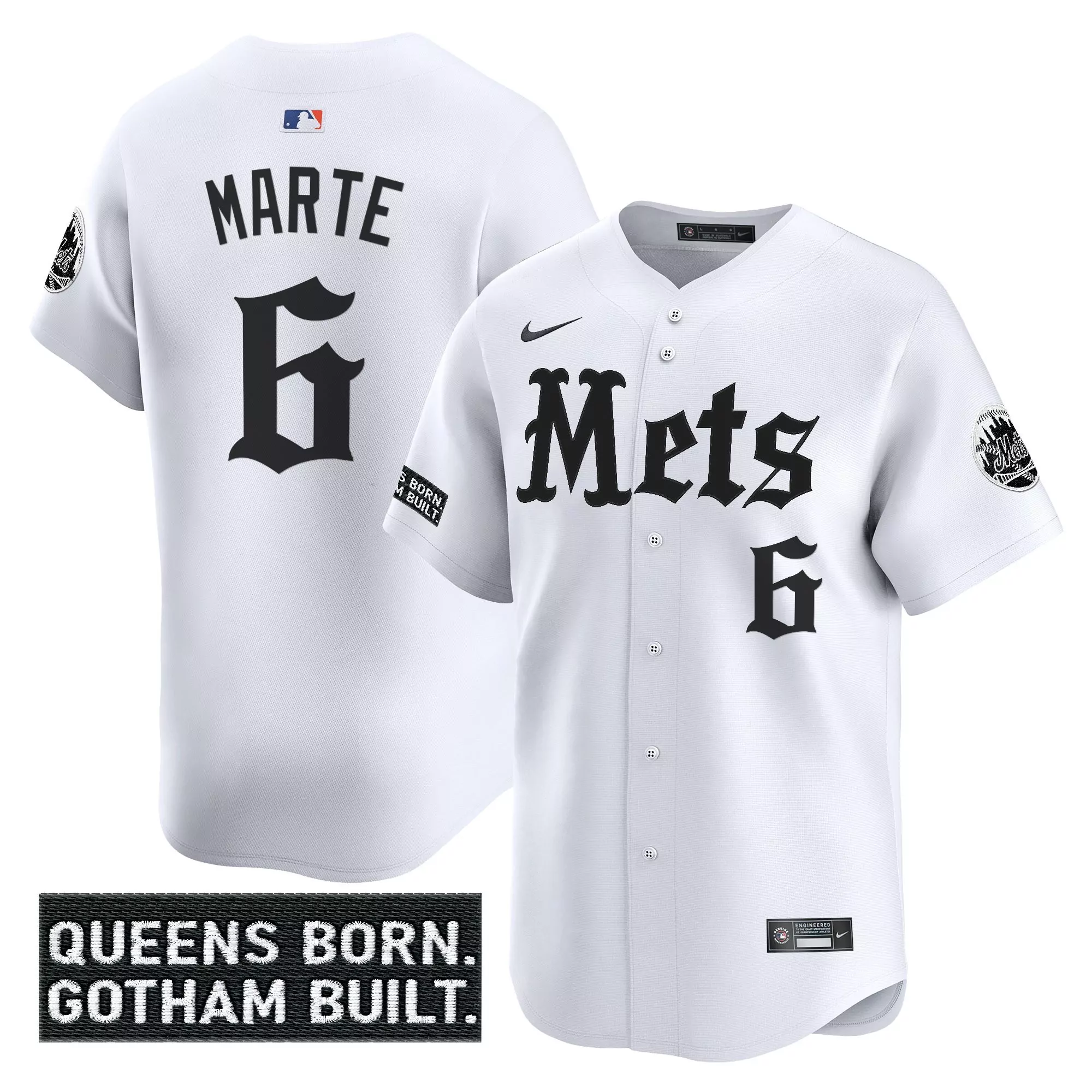 marte 6 men s white new york mets vapor jersey gotham built patch 2023 edition