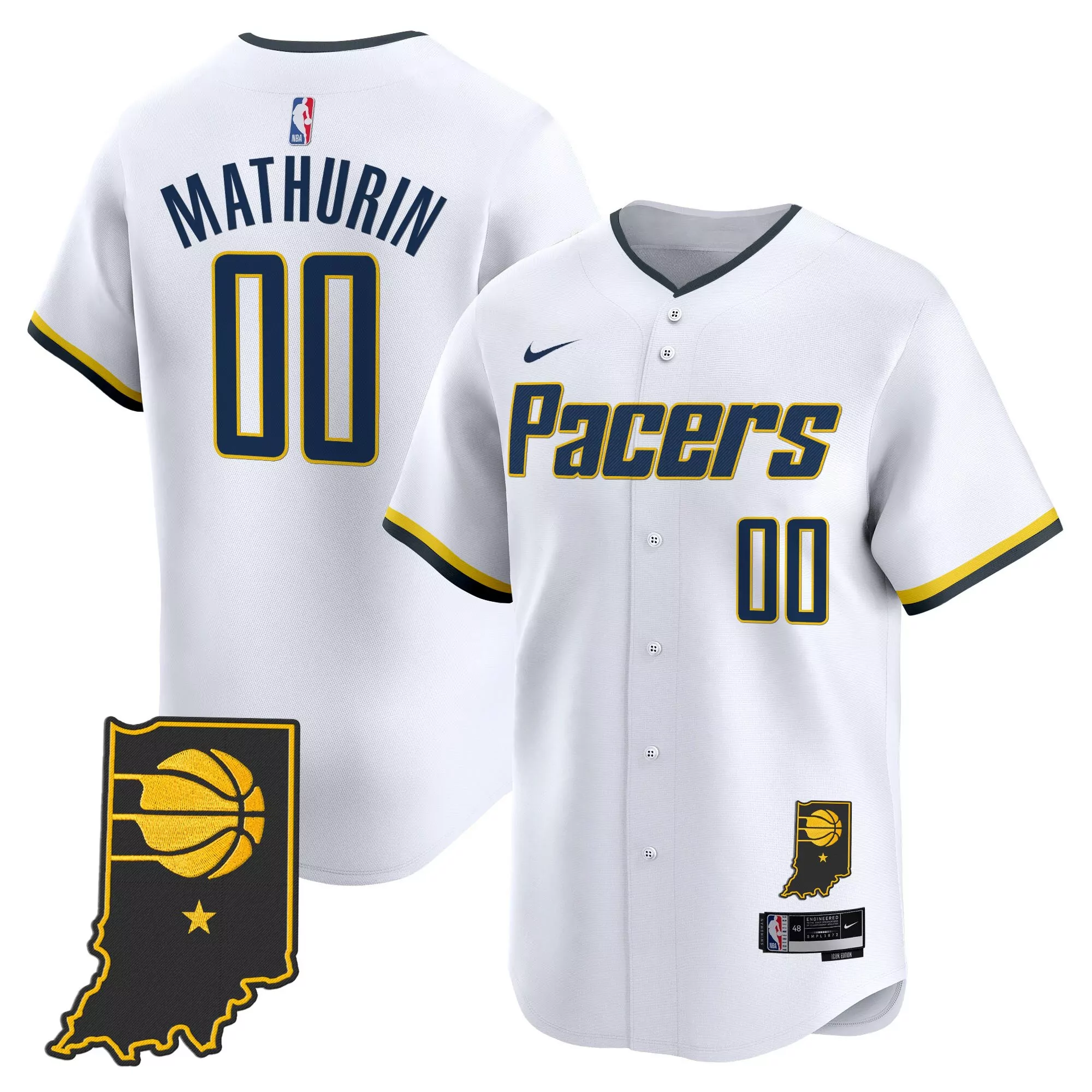 mathurin 00 men s black indiana pacers vapor baseball jersey all stitched embroidered patch 2023