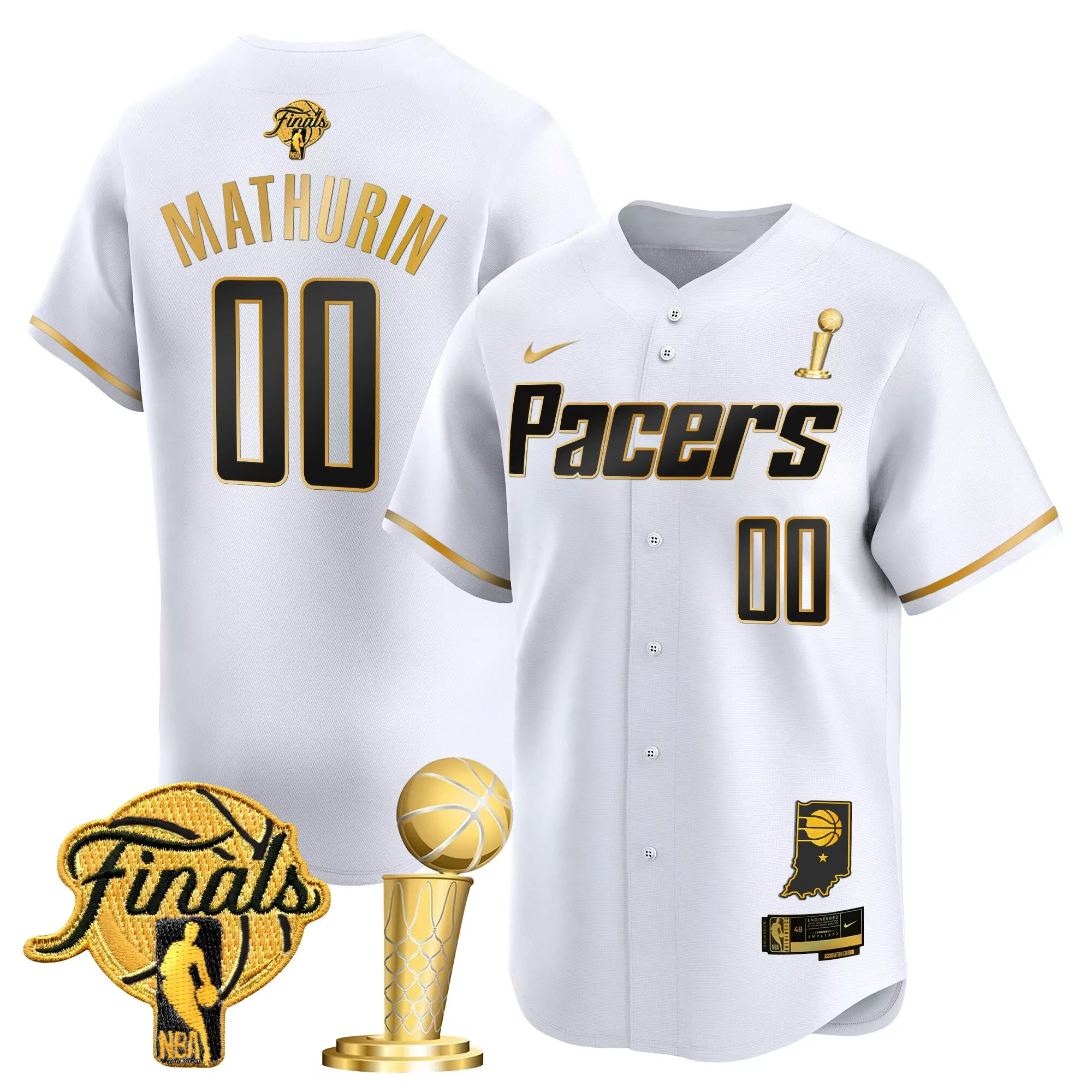 mathurin 00 men s indiana pacers yellow vapor jersey all stitched embroidered patch 2023