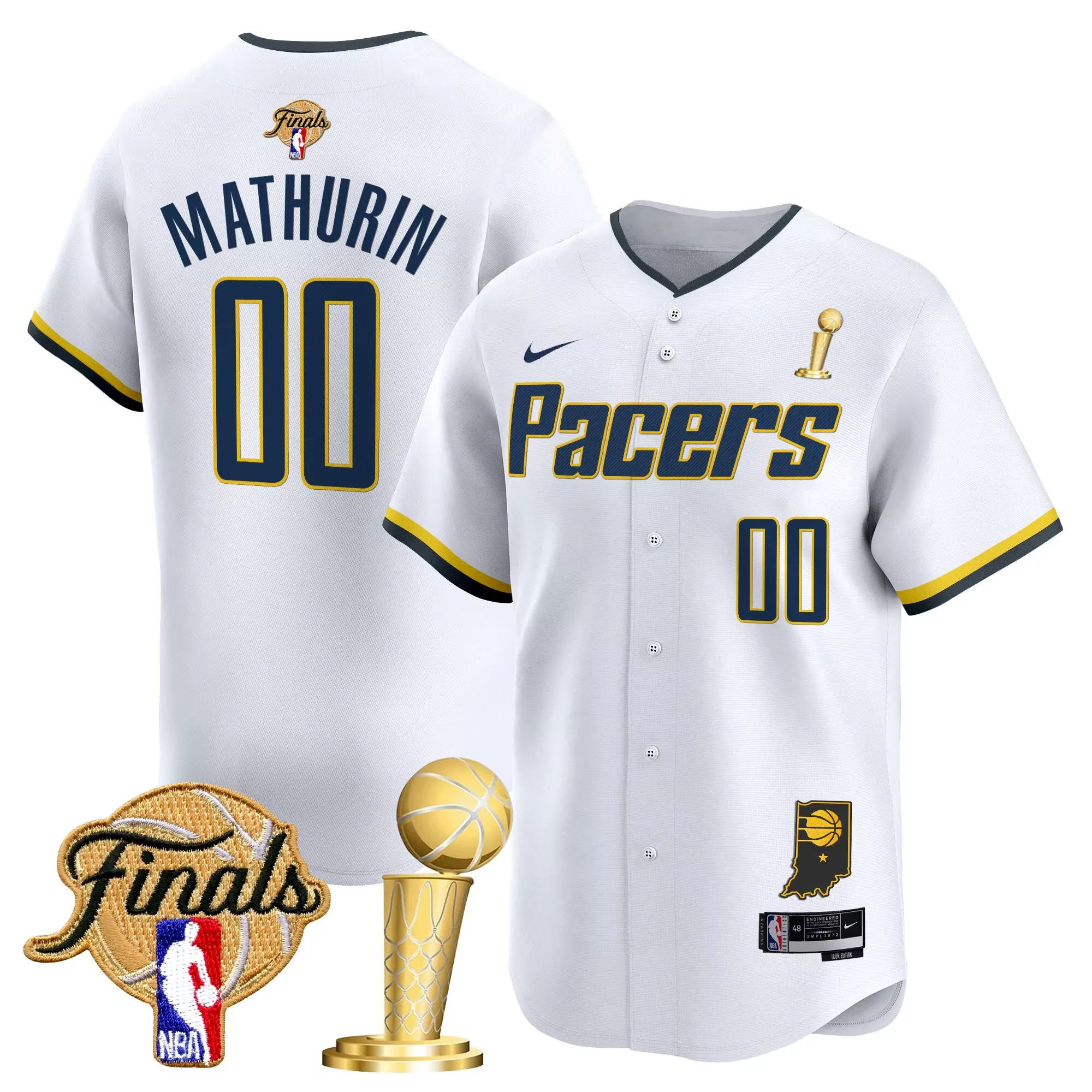 mathurin 00 men s indiana pacers yellow vapor jersey all stitched embroidered patch 2023