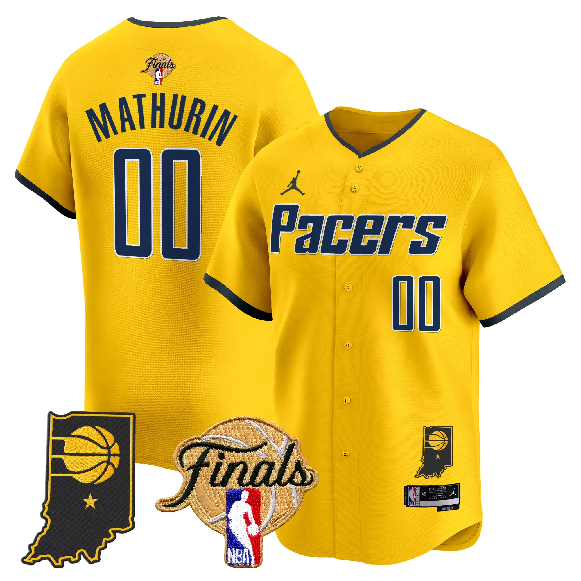 mathurin 00 men s vapor jersey indiana pacers yellow 2025 nba finals stitched jersey