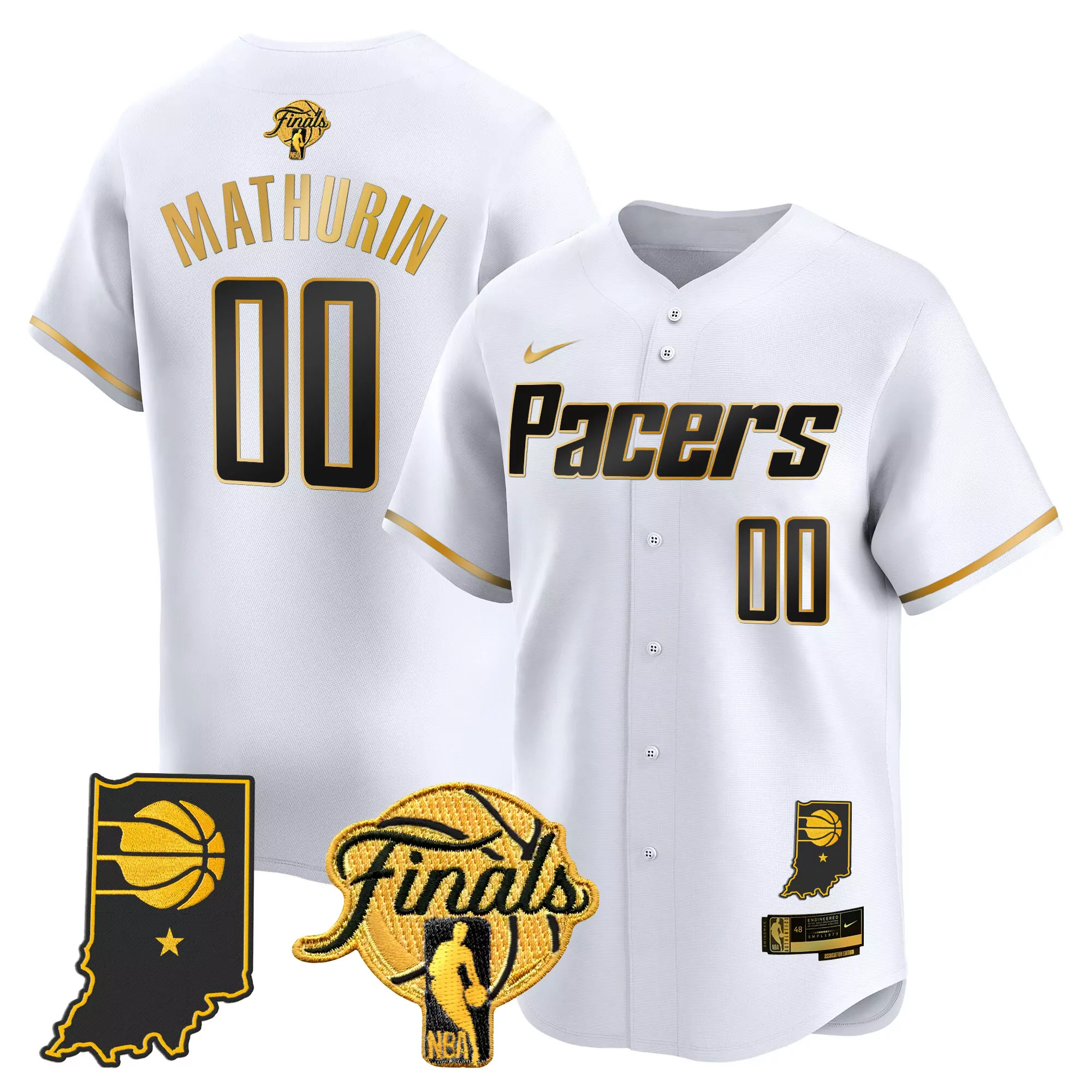 mathurin 00 men s vapor jersey indiana pacers yellow 2025 nba finals stitched jersey