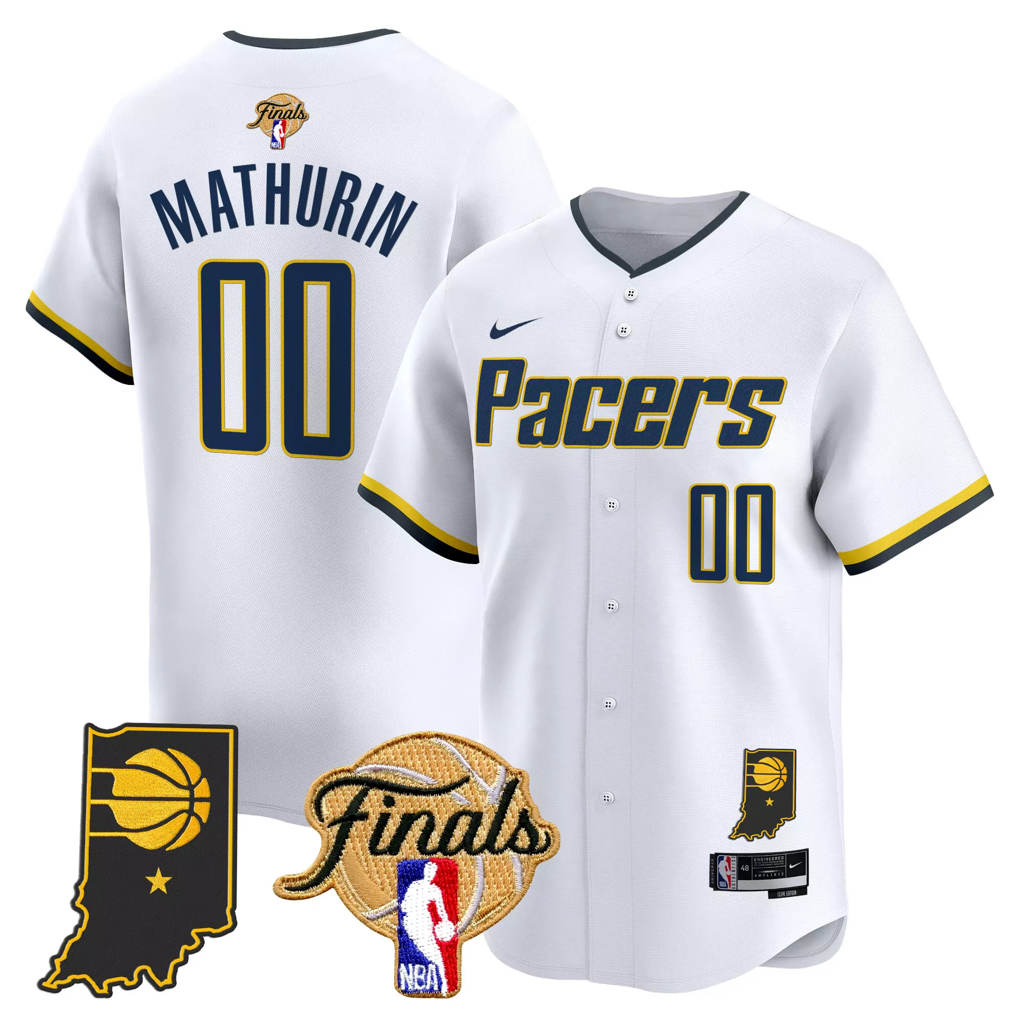 mathurin 00 men s vapor jersey indiana pacers yellow 2025 nba finals stitched jersey
