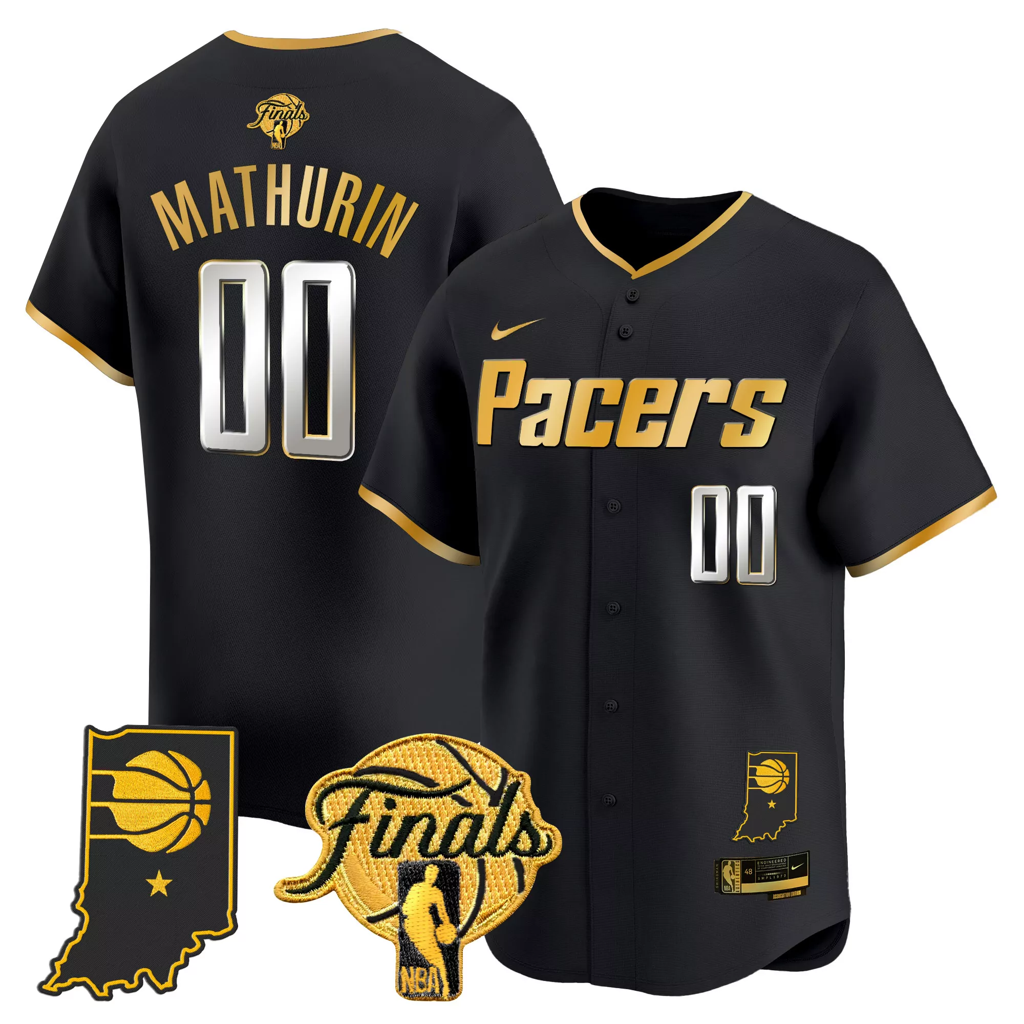 mathurin 00 men s vapor jersey indiana pacers yellow 2025 nba finals stitched jersey