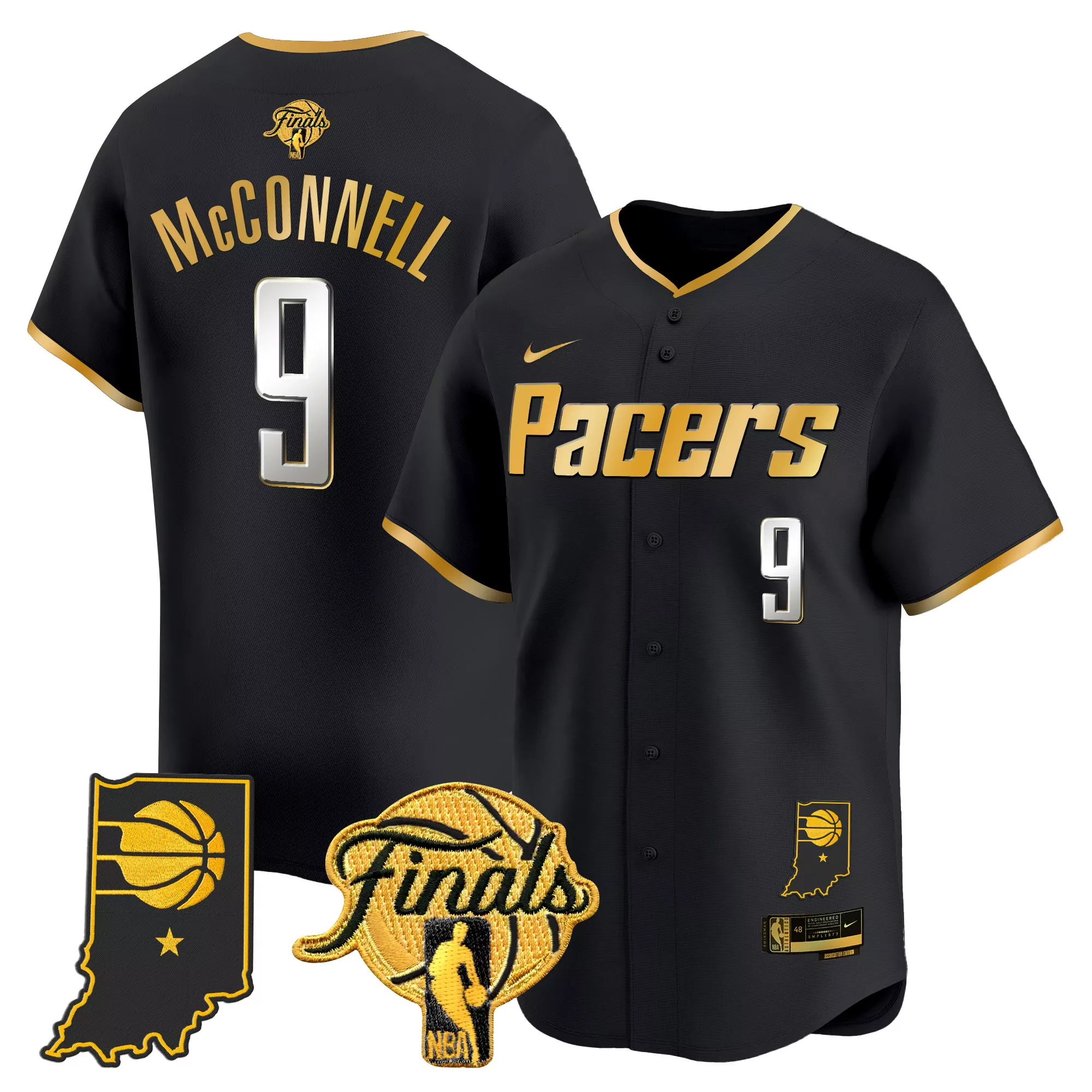 mcconnell 9 indiana pacers 2023 men s all stitched vapor jersey navy finals edition