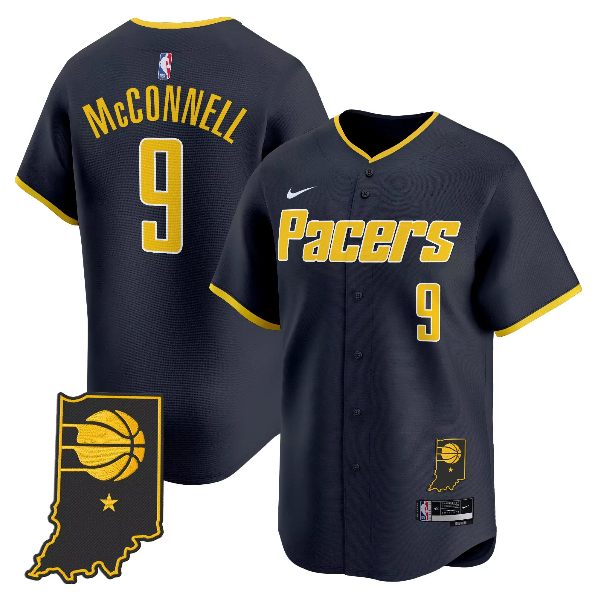 mcconnell 9 indiana pacers 2023 men s all stitched vapor jersey navy finals edition