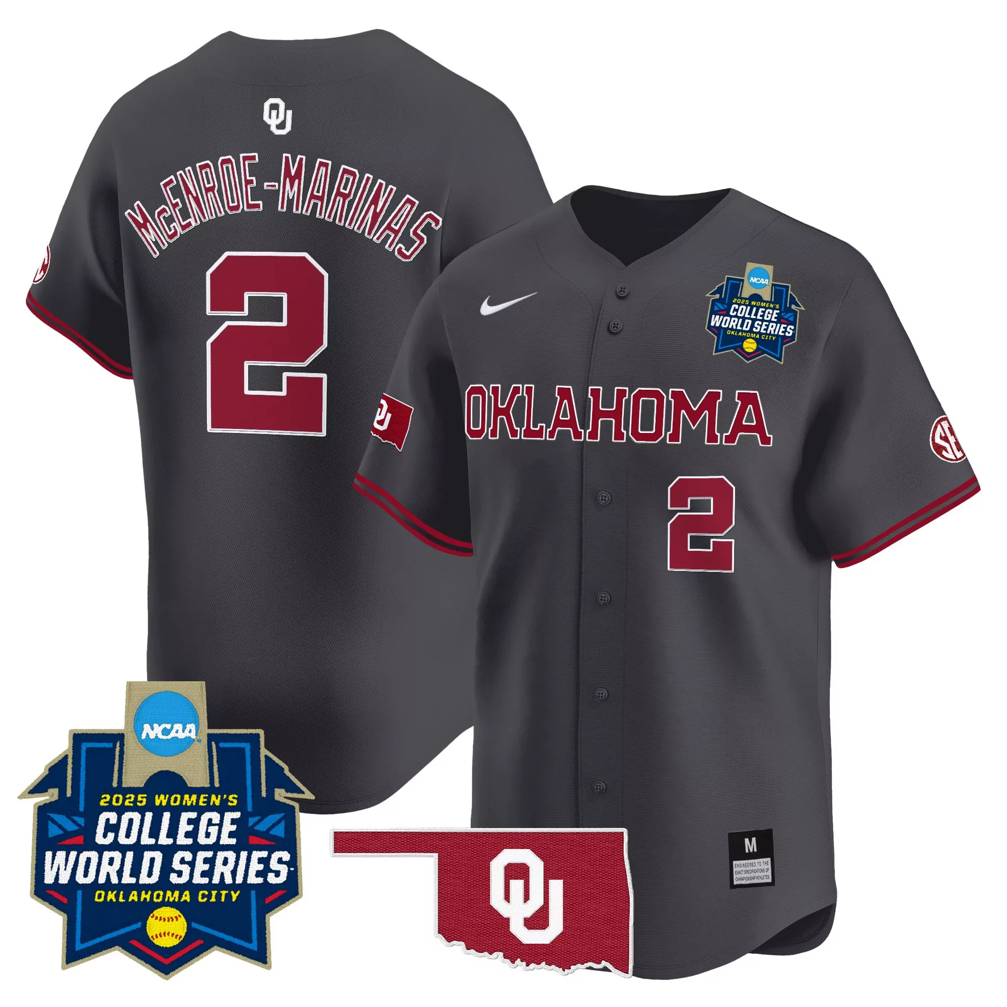 Mayfield 6 Men'S Oklahoma Sooners Limited Edition Gray All Stitched Jersey 2025 Name Patch