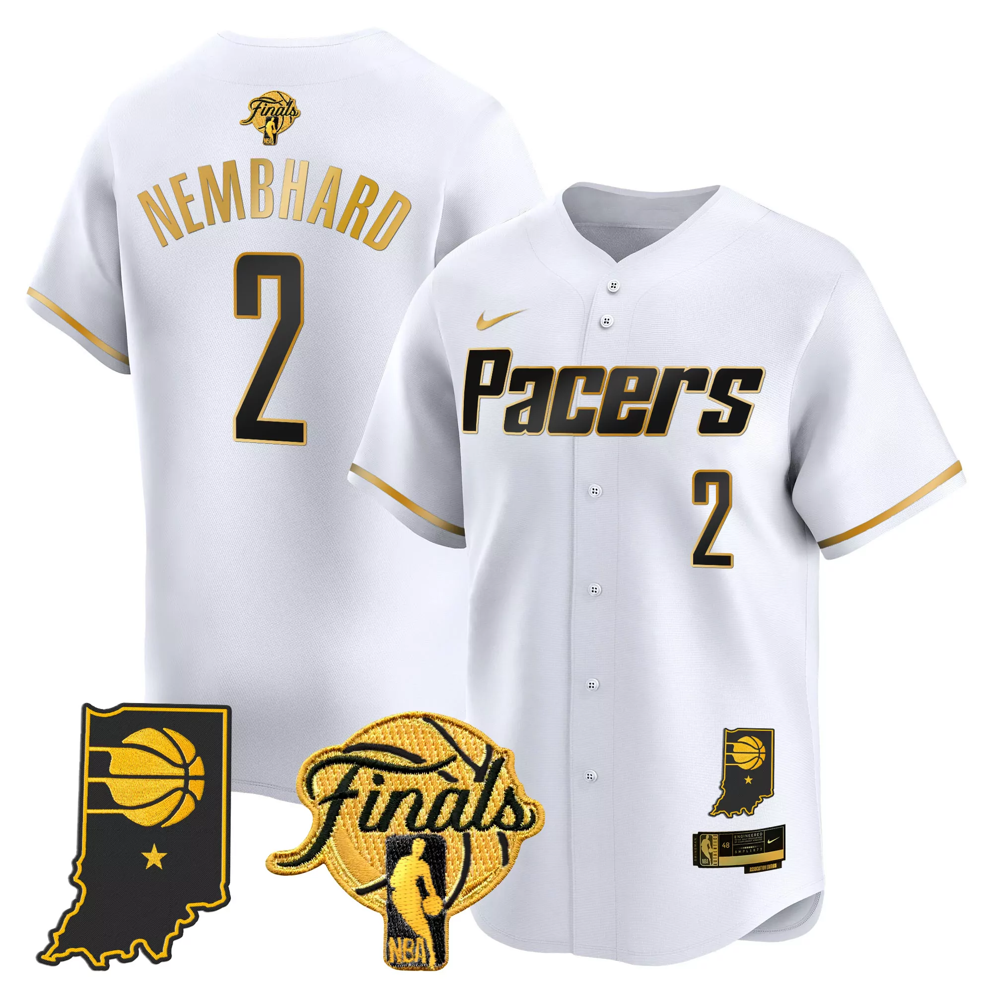 nembhard 2 men s stitched vapor jersey white indiana pacers nba finals 2025
