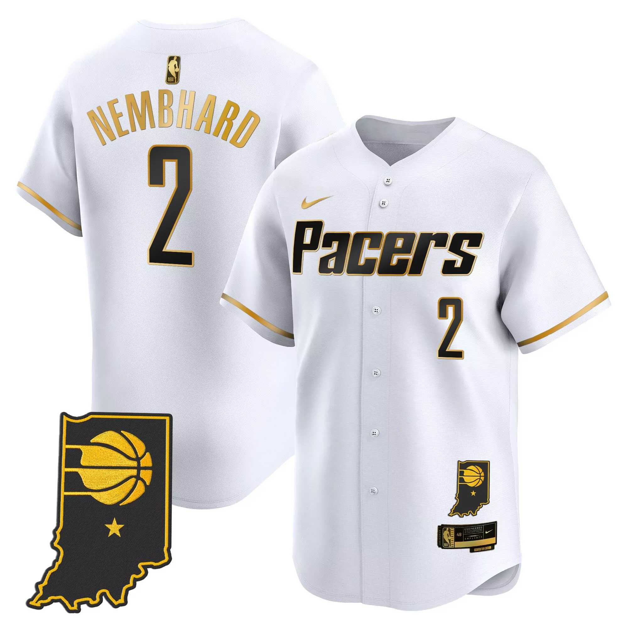 nembhard 2 men s stitched vapor jersey white indiana pacers nba finals 2025