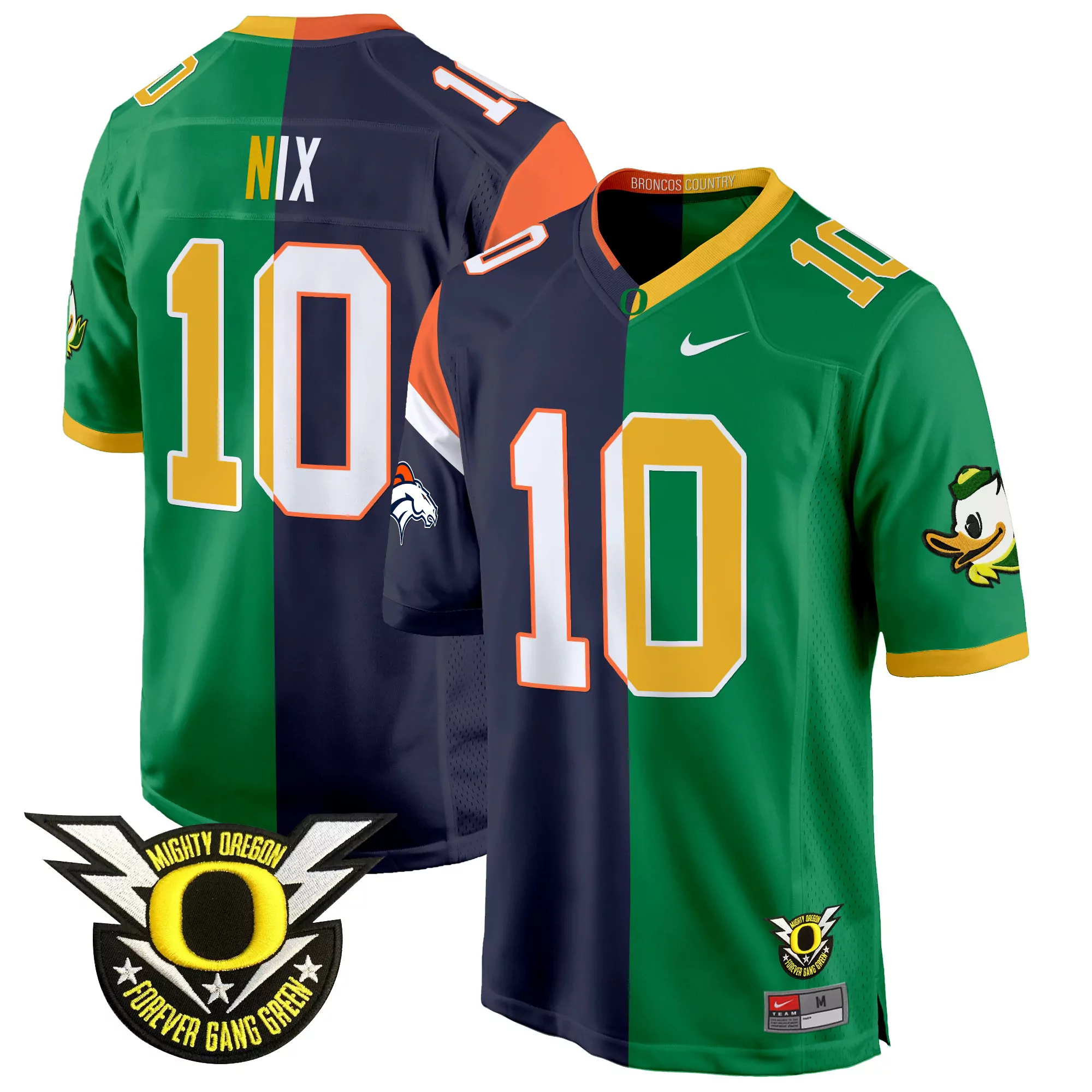 nix 10 men s vapor jersey all stitched oregon ducks green navy forever gang green patch 2023