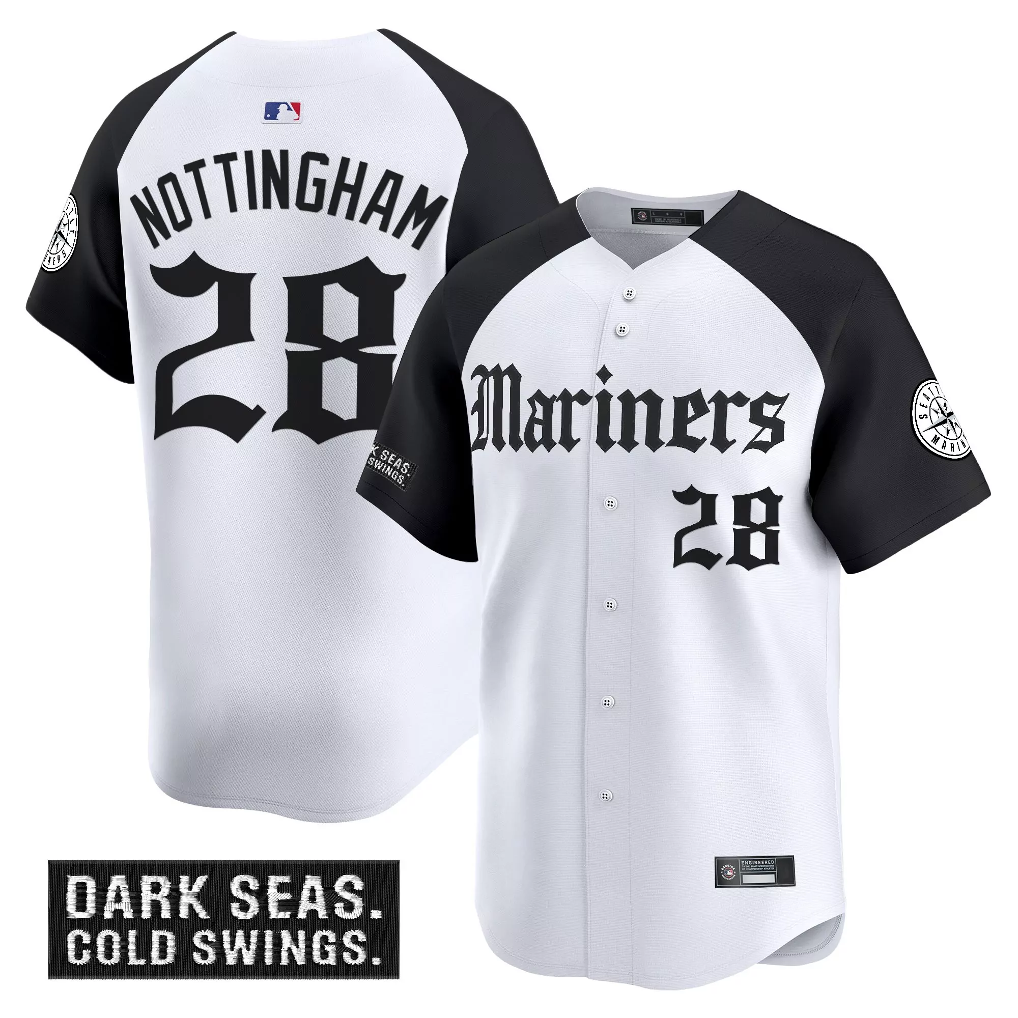 nottingham 28 men s seattle mariners vapor premier jersey dark seas edition 2023