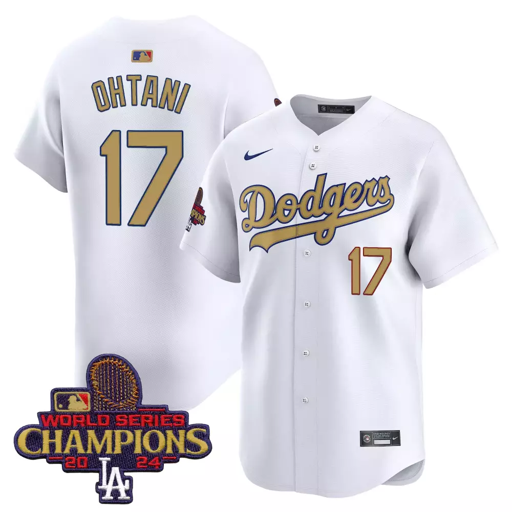 ohtani 17 men s vapor stitched jersey dodgers white 2024 world series champions