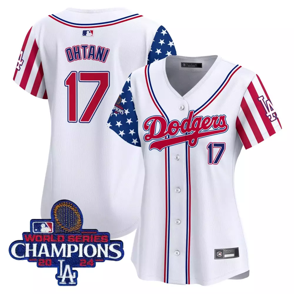 ohtani 17 women s dodgers white vapor premier limited jersey world series champions 2024