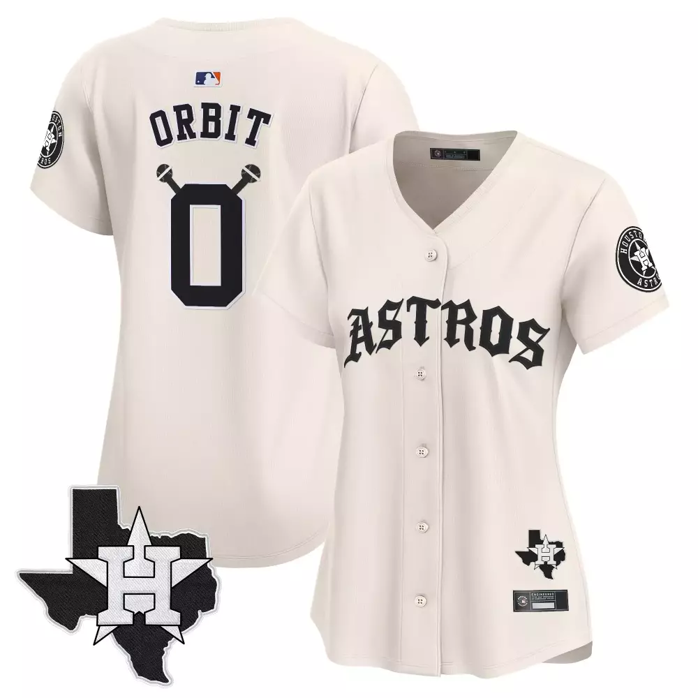 Houston Astros Orbit 0 Women's Black Vapor Jersey | 2023 Houston Born Barrio Raised | Fan Gear for Women & Youth