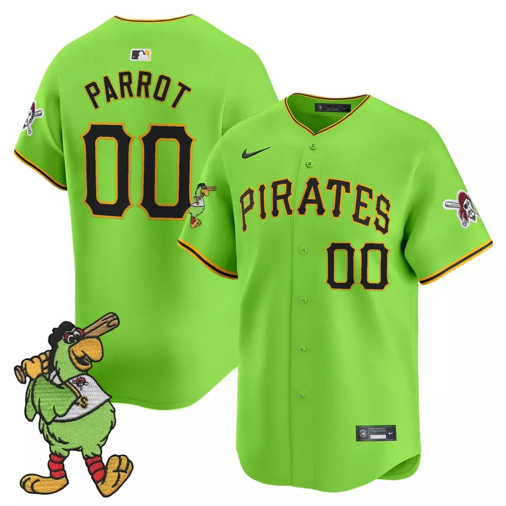 parrot 00 men s vapor jersey pittsburgh pirates neon green stitched patch 2023