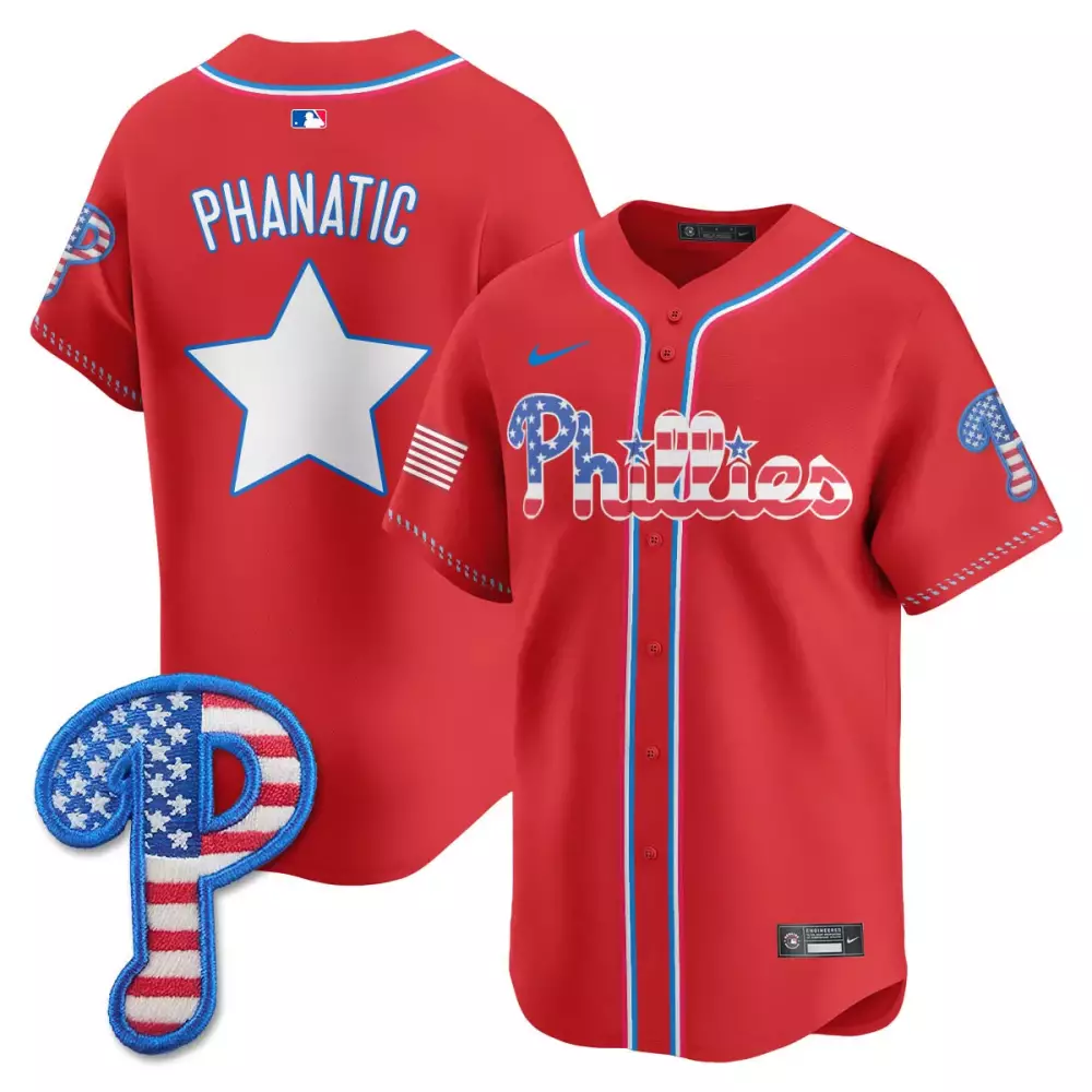 phanatic 00 men s stitched vapor jersey red phillies 2025 fourth of july patch
