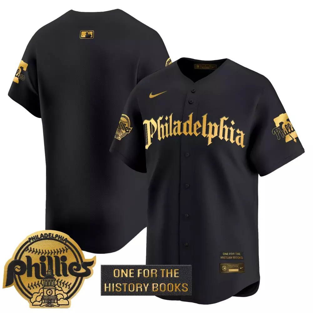 Phillies Men's Vapor Jersey | Black One for the History Books 2023 | Stylish Fan Gear for Men, Women & Youth