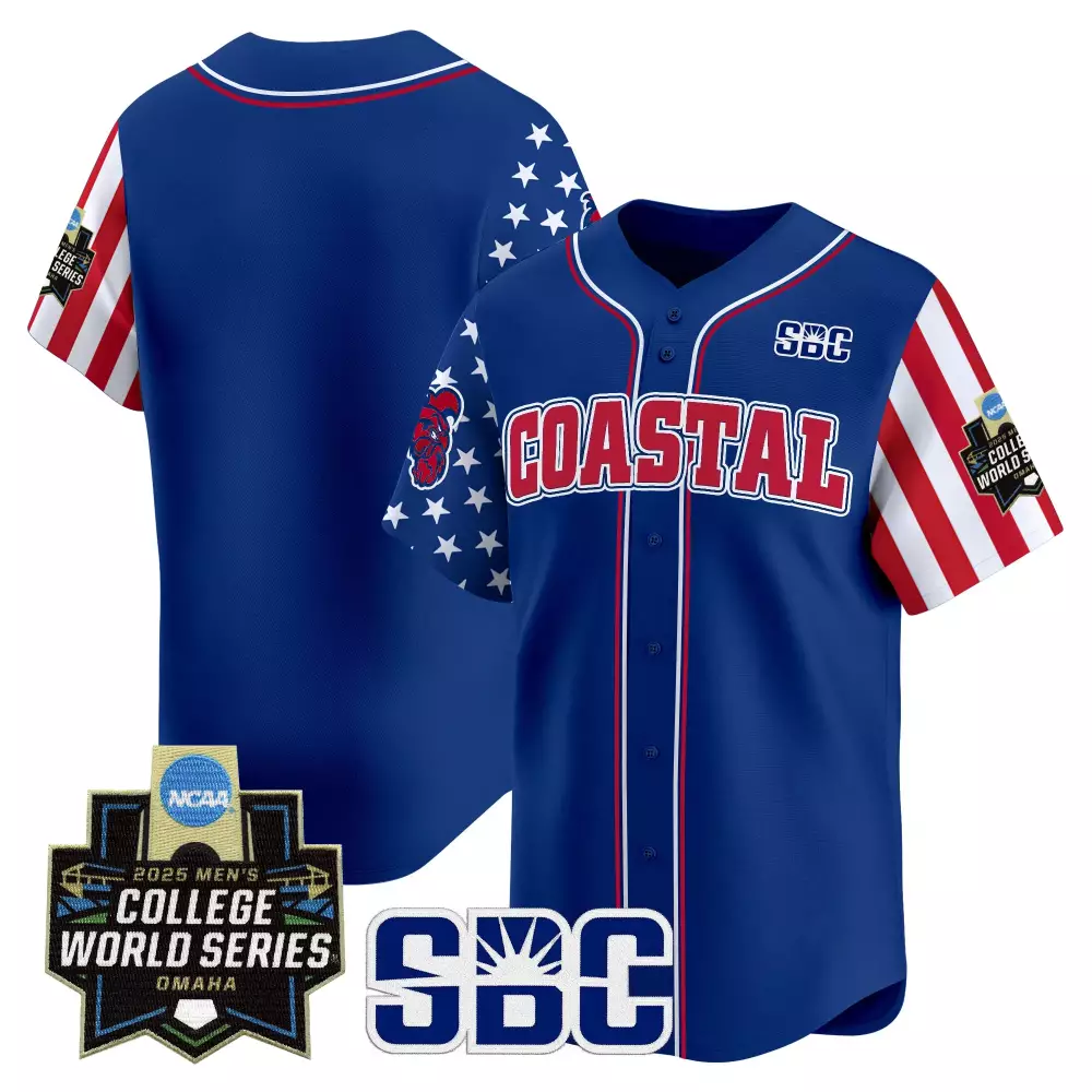 Coastal Carolina Chanticleers 2025 Independence Day Vapor Jersey | Blue Stitched Embroidered Patch | For Men, Women & Youth