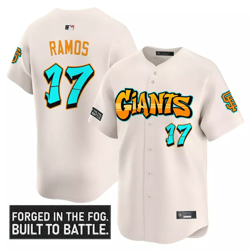 ramos 17 men s vapor jersey san francisco giants cream graffiti patch 2023