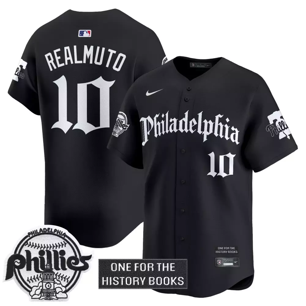 Realmuto Philadelphia Phillies 2022 World Series White Jersey | All Stitched Vapor Edition | For Men, Women & Youth