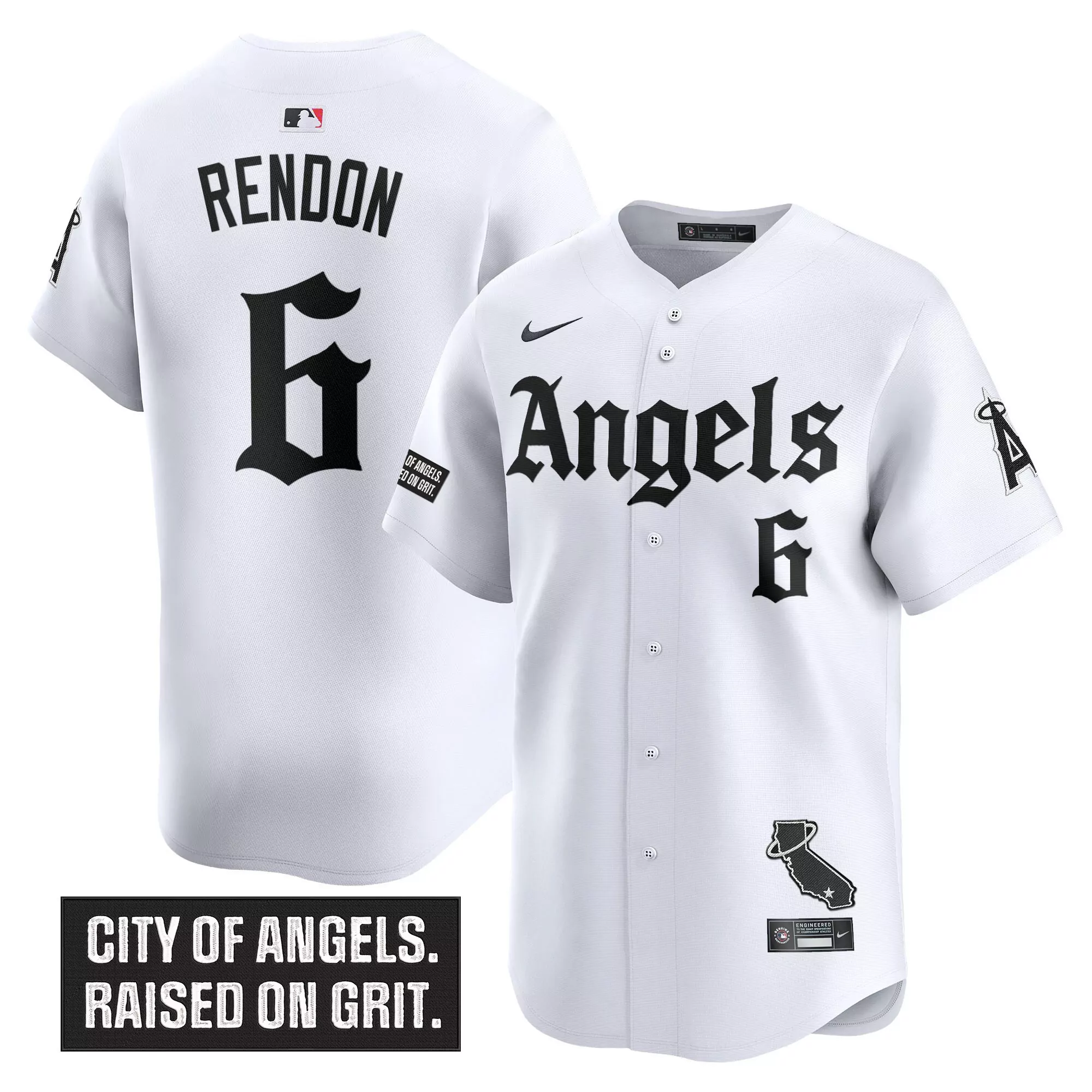 rendon 6 men s stitched vapor jersey los angeles angels white 2023 city of angels patch