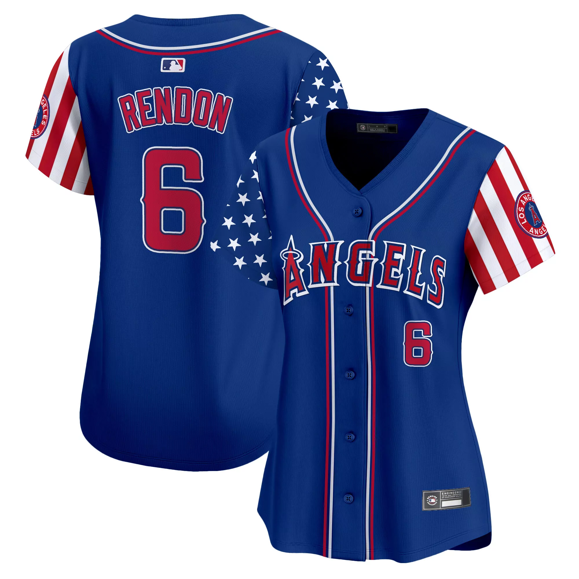 rendon 6 women s los angeles angels 2025 independence day stitched vapor jersey