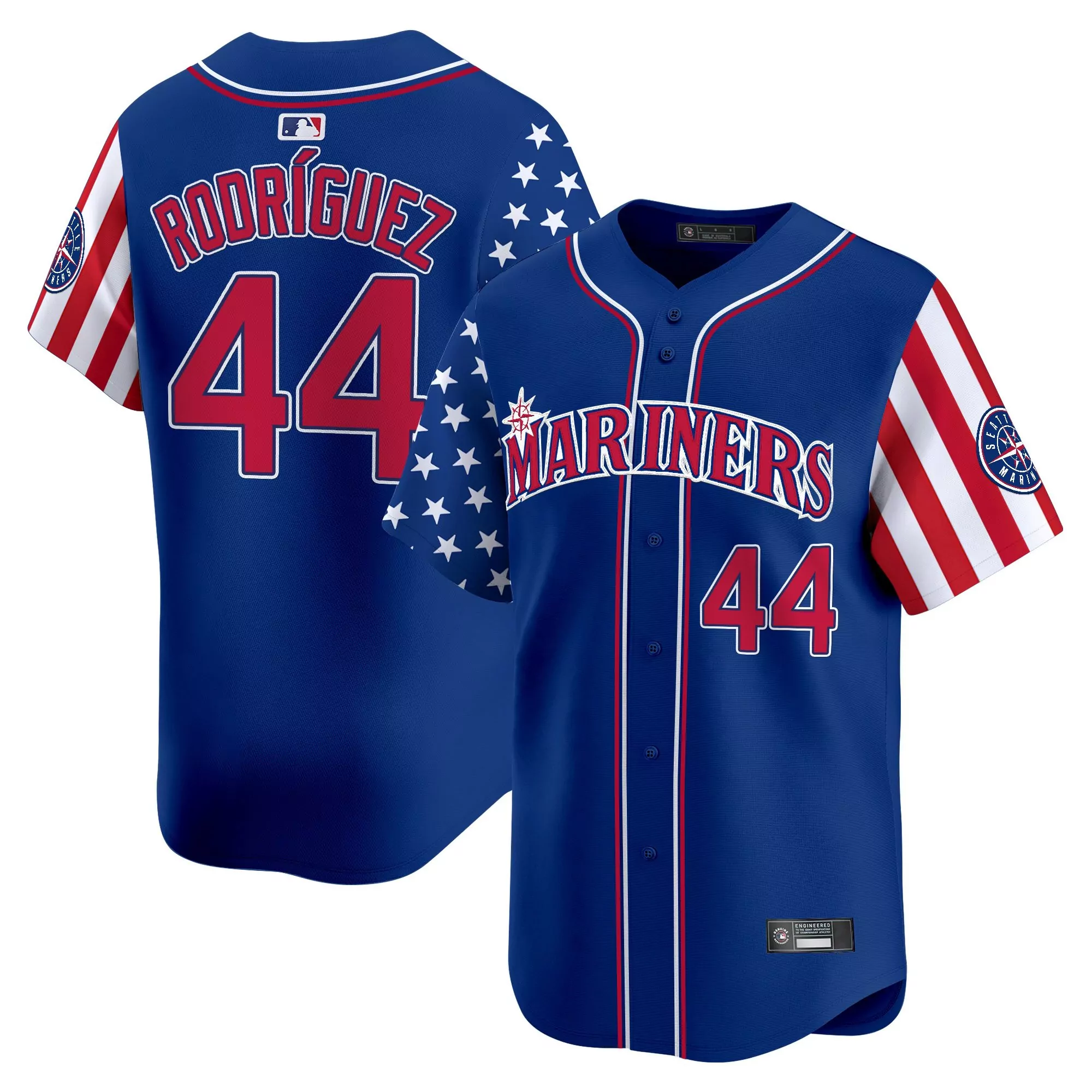 rodrguez 44 men s stitched vapor jersey seattle mariners 2025 independence day blue