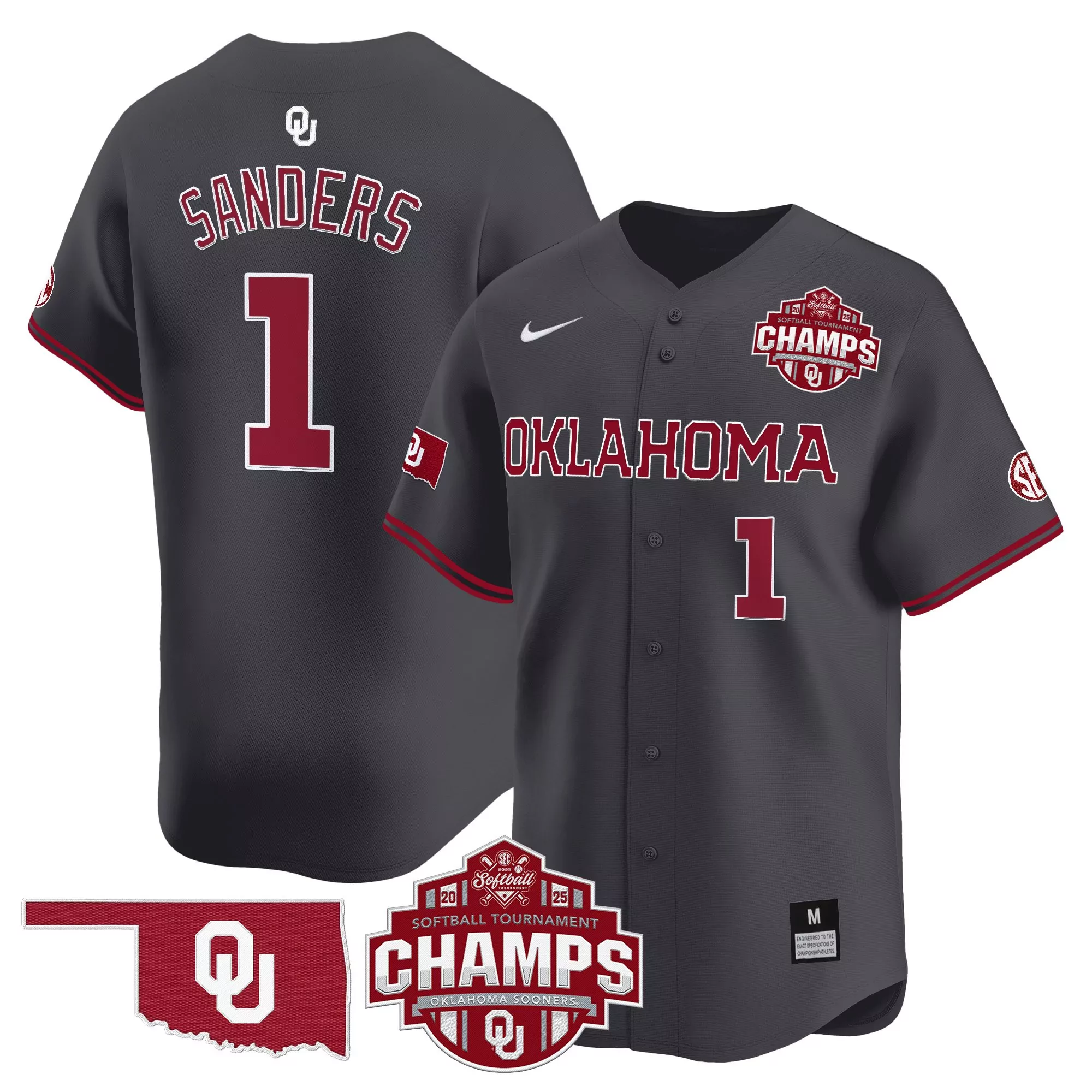 sanders 1 men s stitched vapor jersey oklahoma sooners black 2025 wcws edition