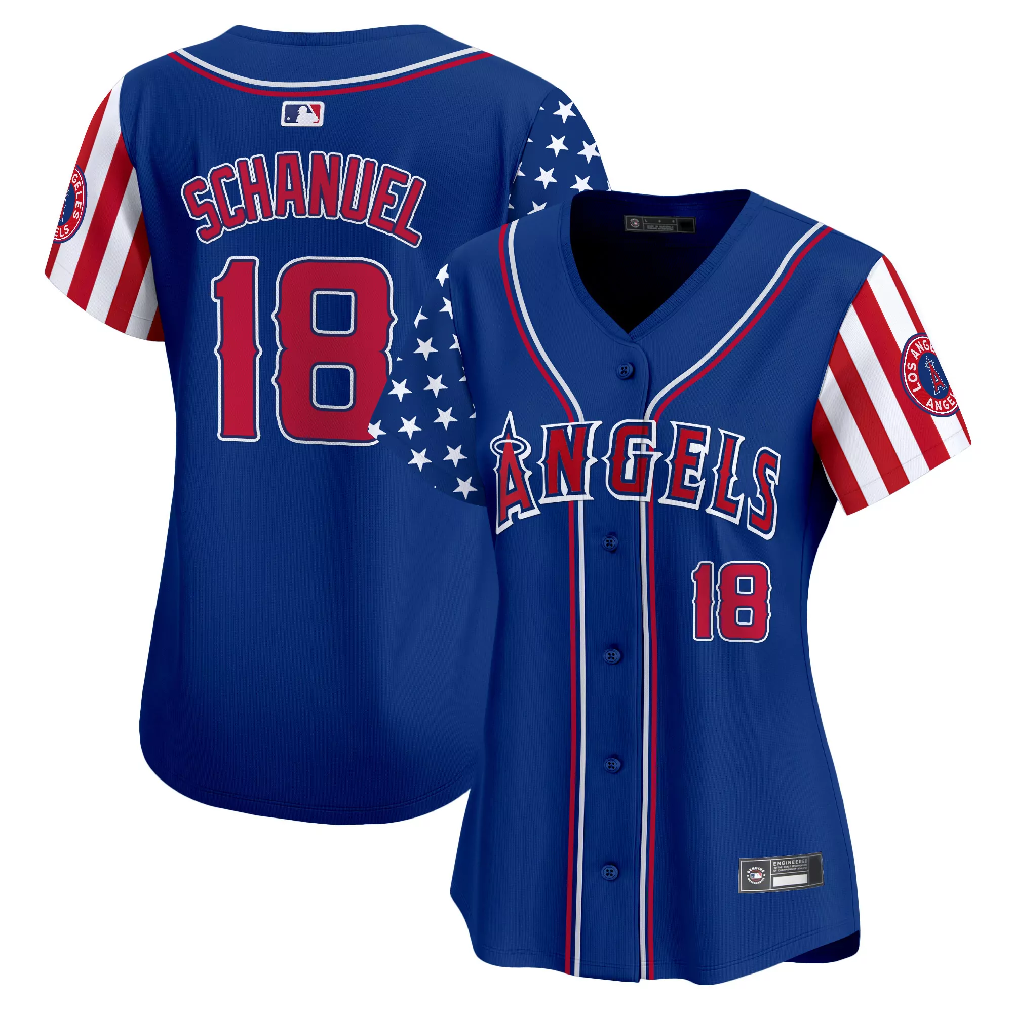 schanuel 18 women s los angeles angels 2025 independence day stitched vapor jersey