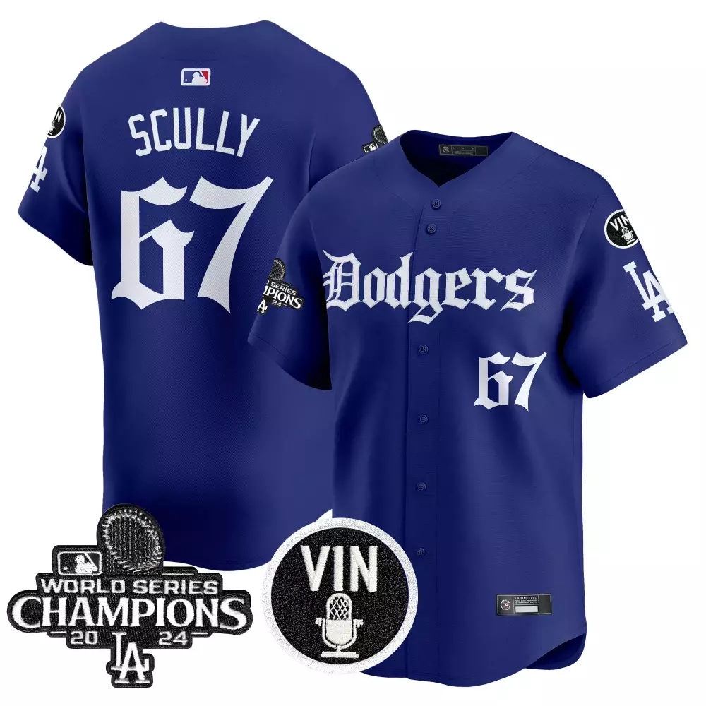 scully 67 men s la dodgers vapor jersey 2024 world series champions edition blue