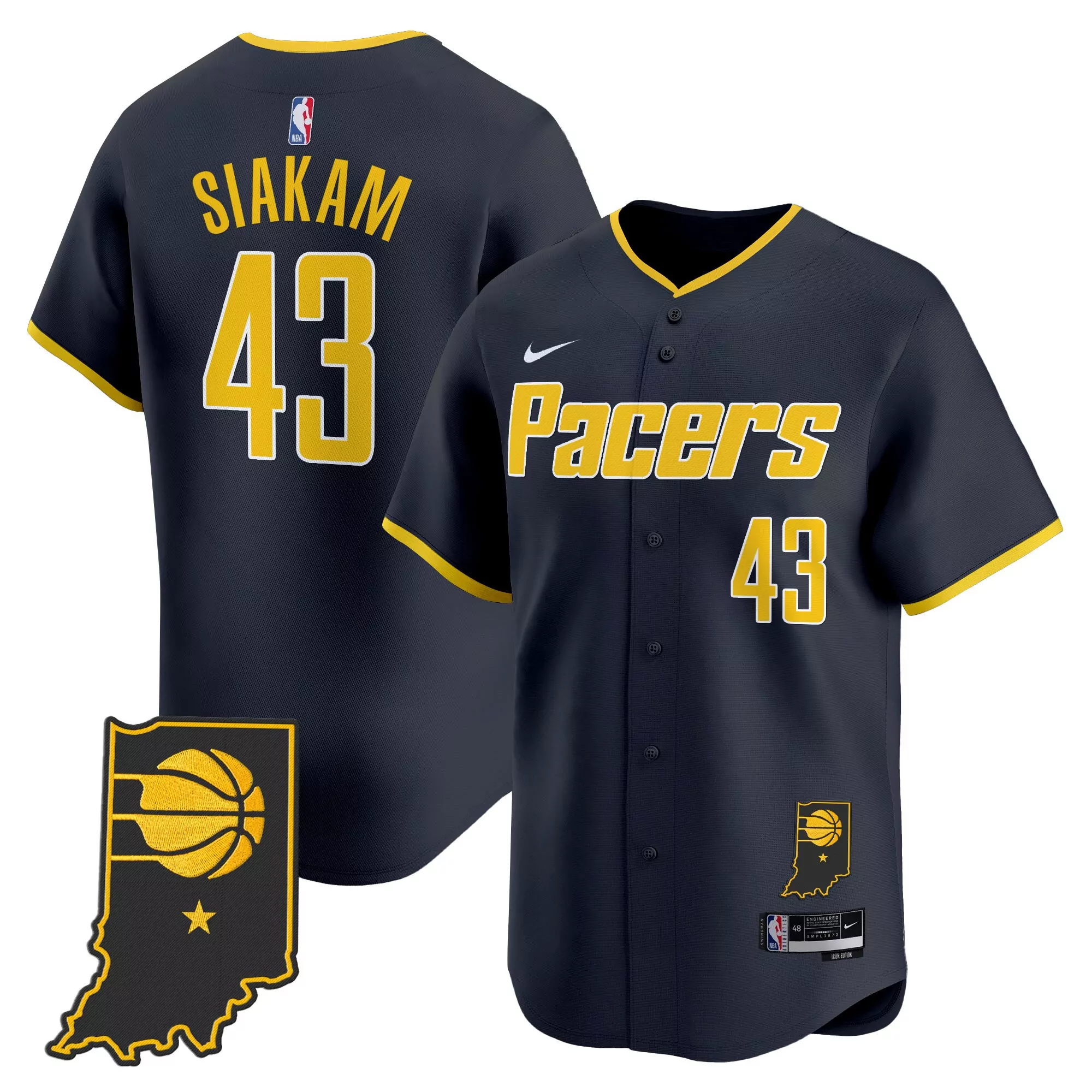 siakam 43 indiana pacers 2023 men s all stitched vapor jersey navy finals edition