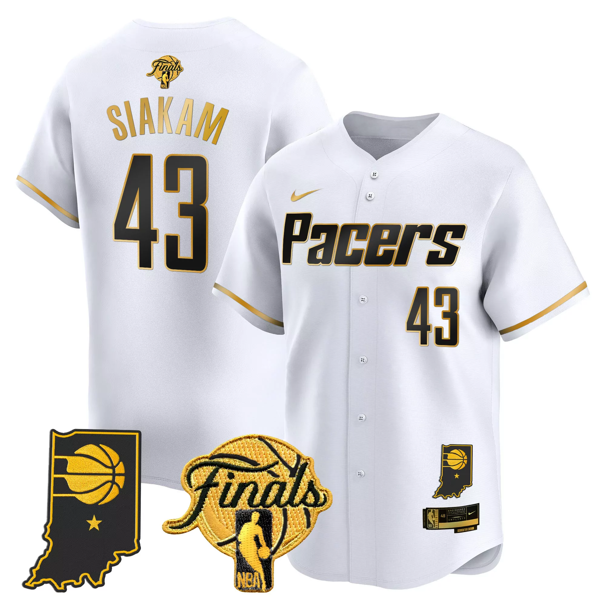 siakam 43 men s vapor jersey indiana pacers white finals embroidered 2025