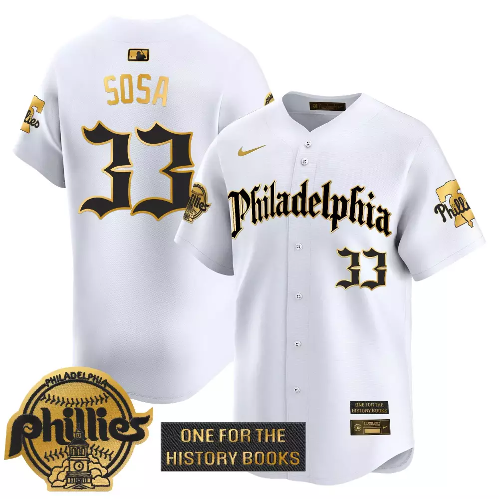 Sosa 33 Philadelphia Phillies 2023 Stitched Vapor Jersey | White with Embroidered Patch | Fan Gear for Men, Women & Youth