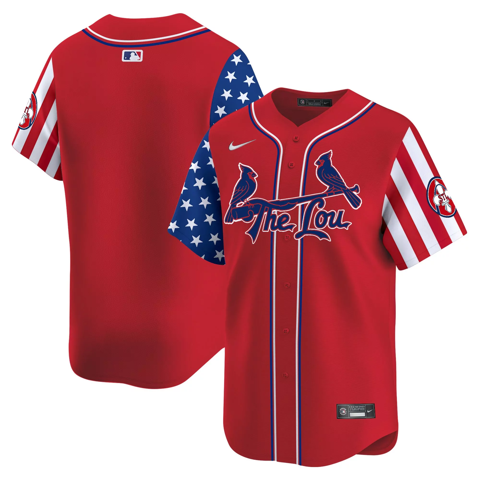 st louis cardinals men s red vapor jersey with independence day patch 2025