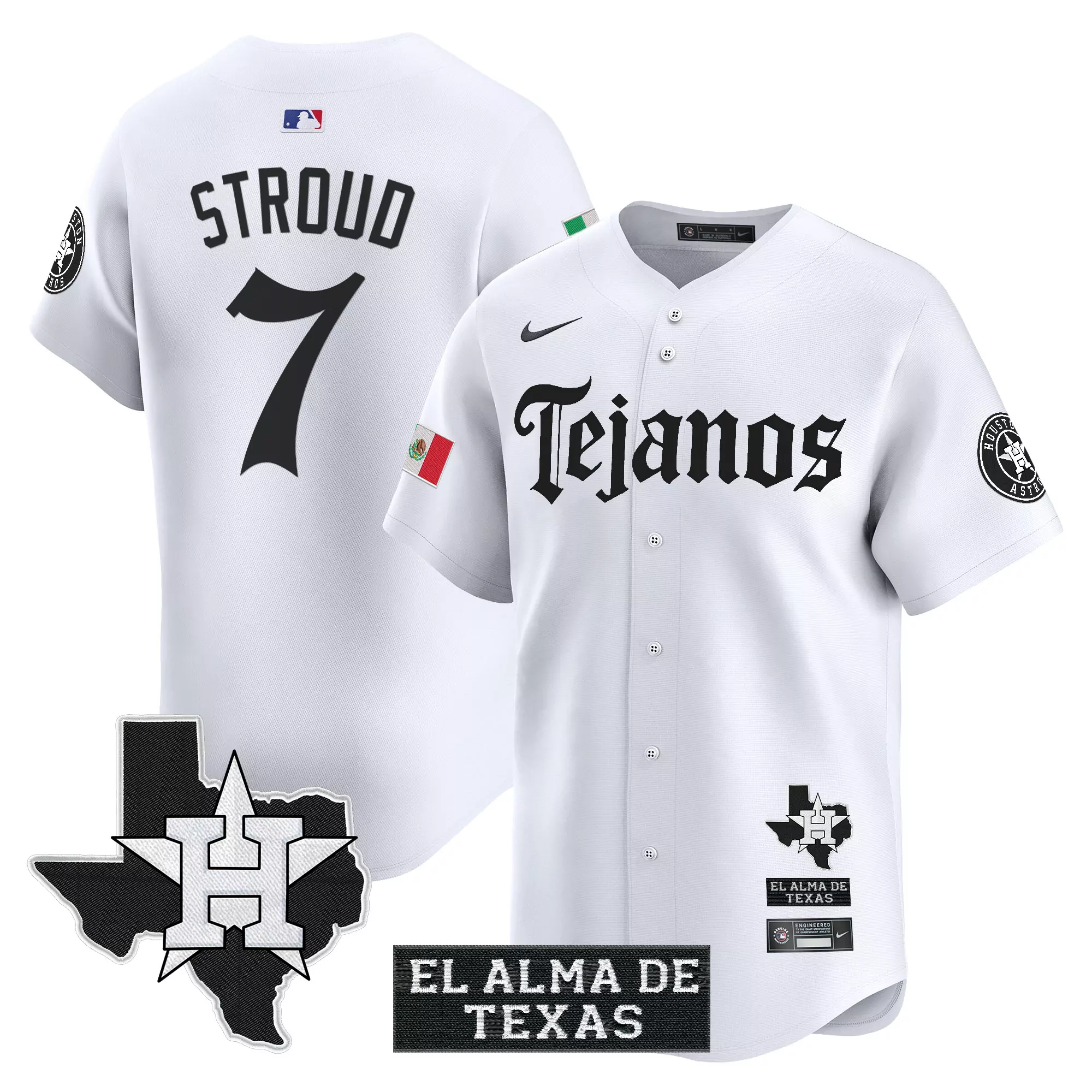 still tippin 44 men s vapor jersey houston tejanos white stitched el alma de texas 2023