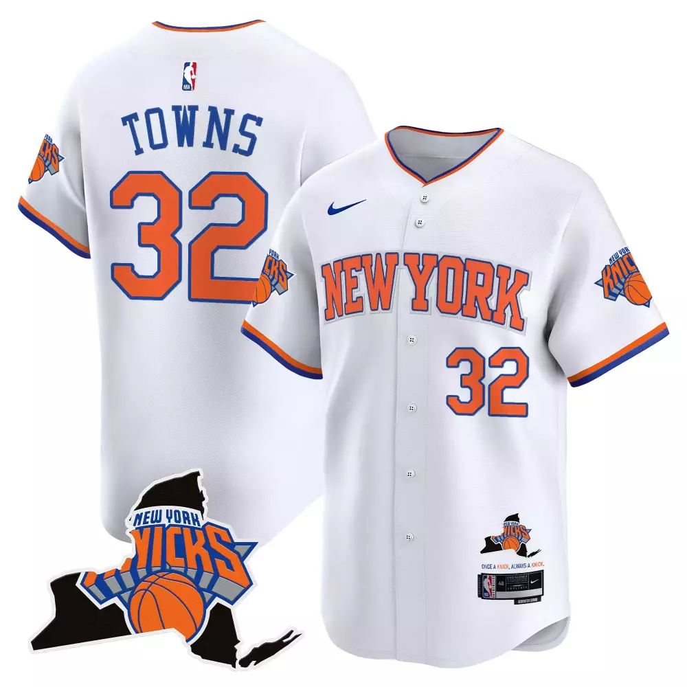 towns 32 men s new york knicks vapor jersey all stitched white 2023 embroidered patch