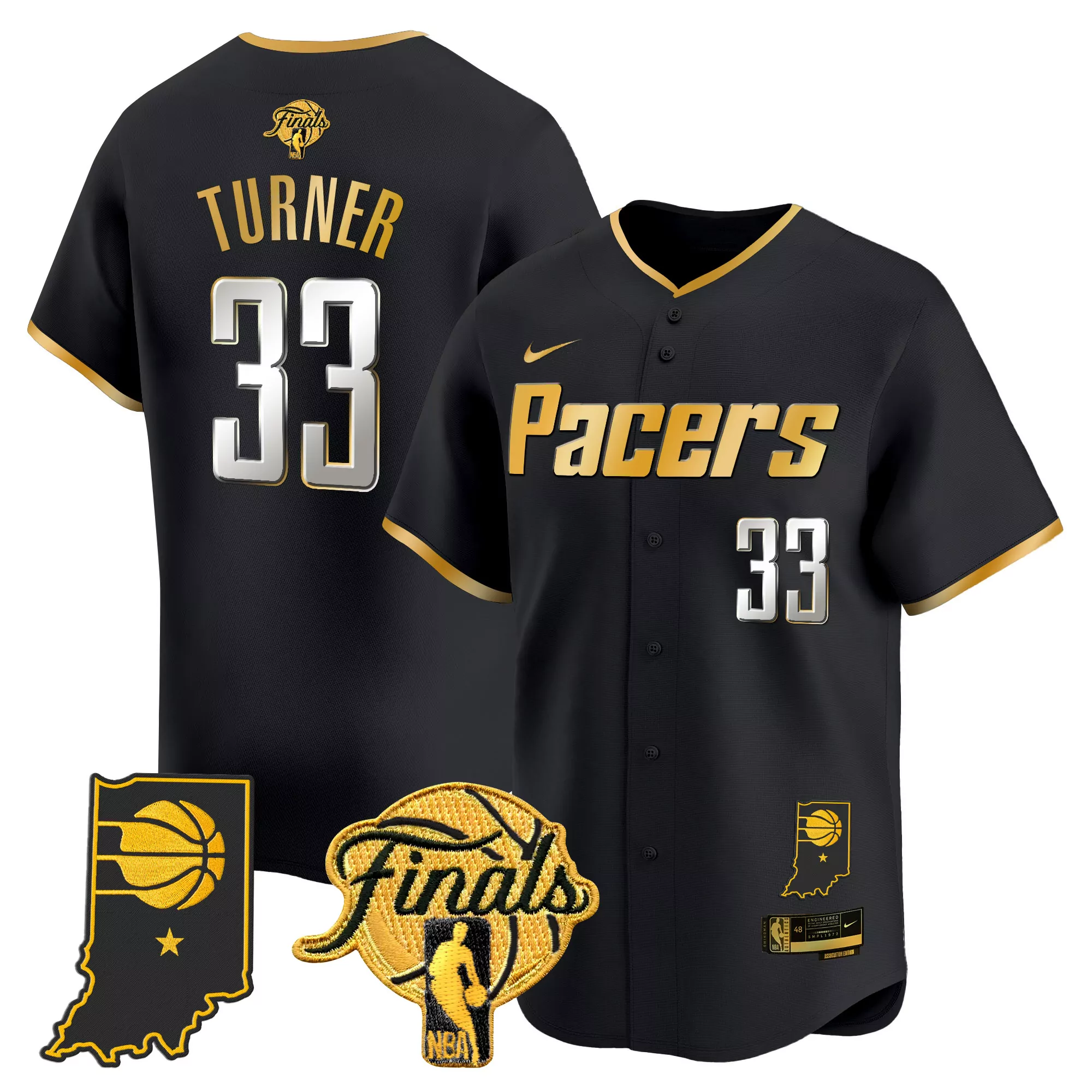 turner 33 indiana pacers 2023 men s all stitched vapor jersey navy finals edition