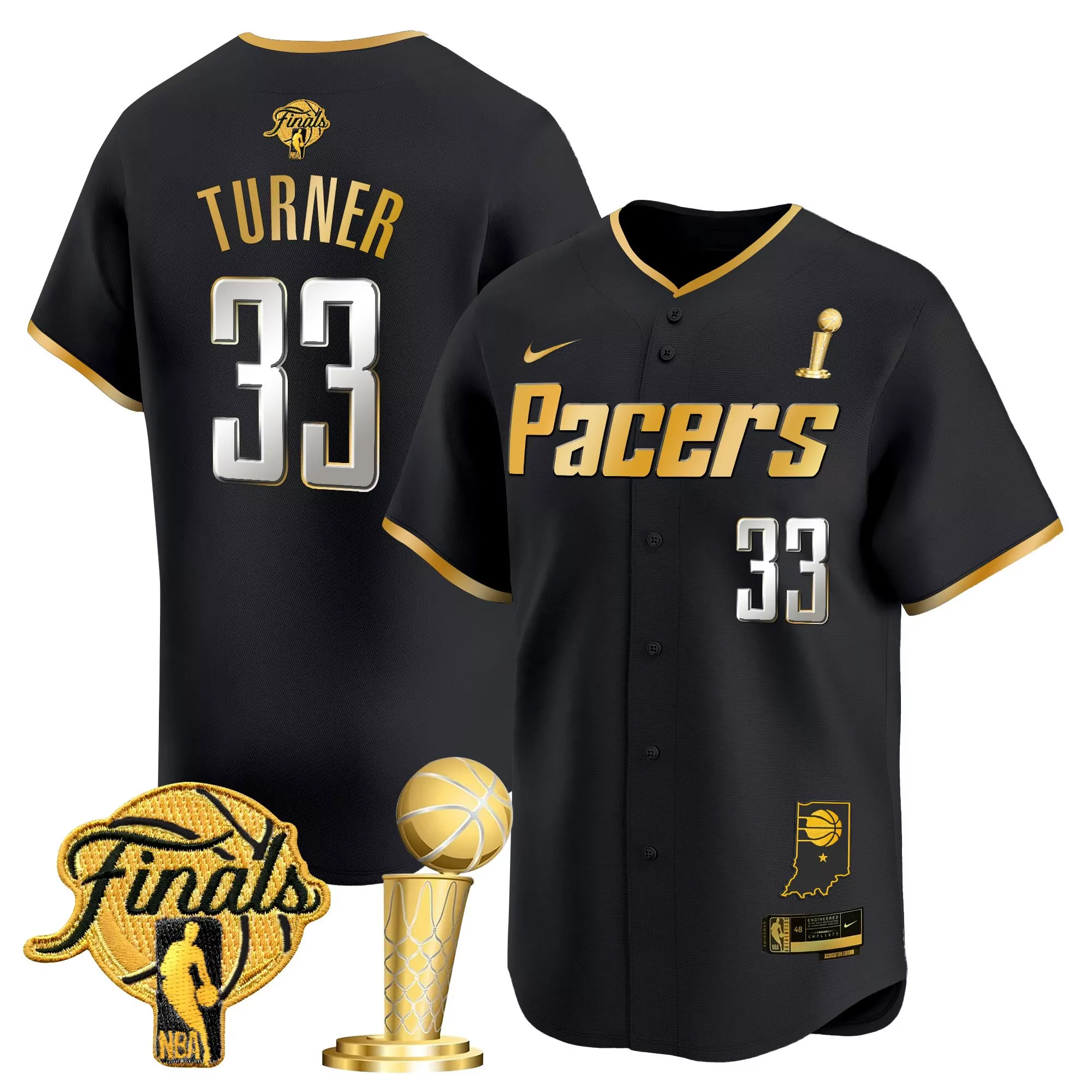 turner 33 indiana pacers 2023 men s all stitched vapor jersey navy finals edition