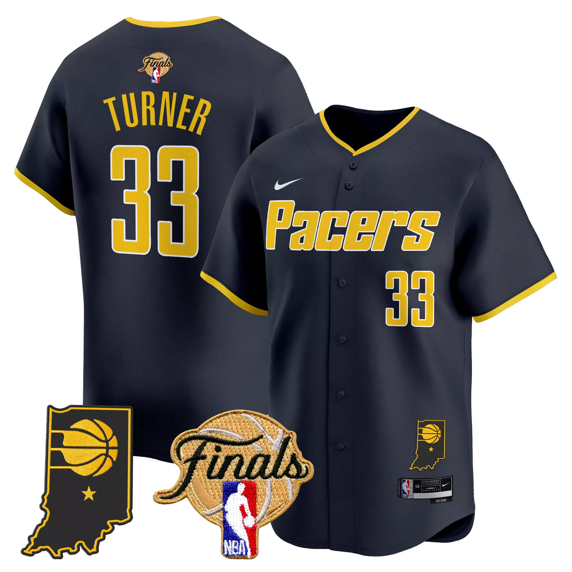 turner 33 indiana pacers 2023 men s all stitched vapor jersey navy finals edition
