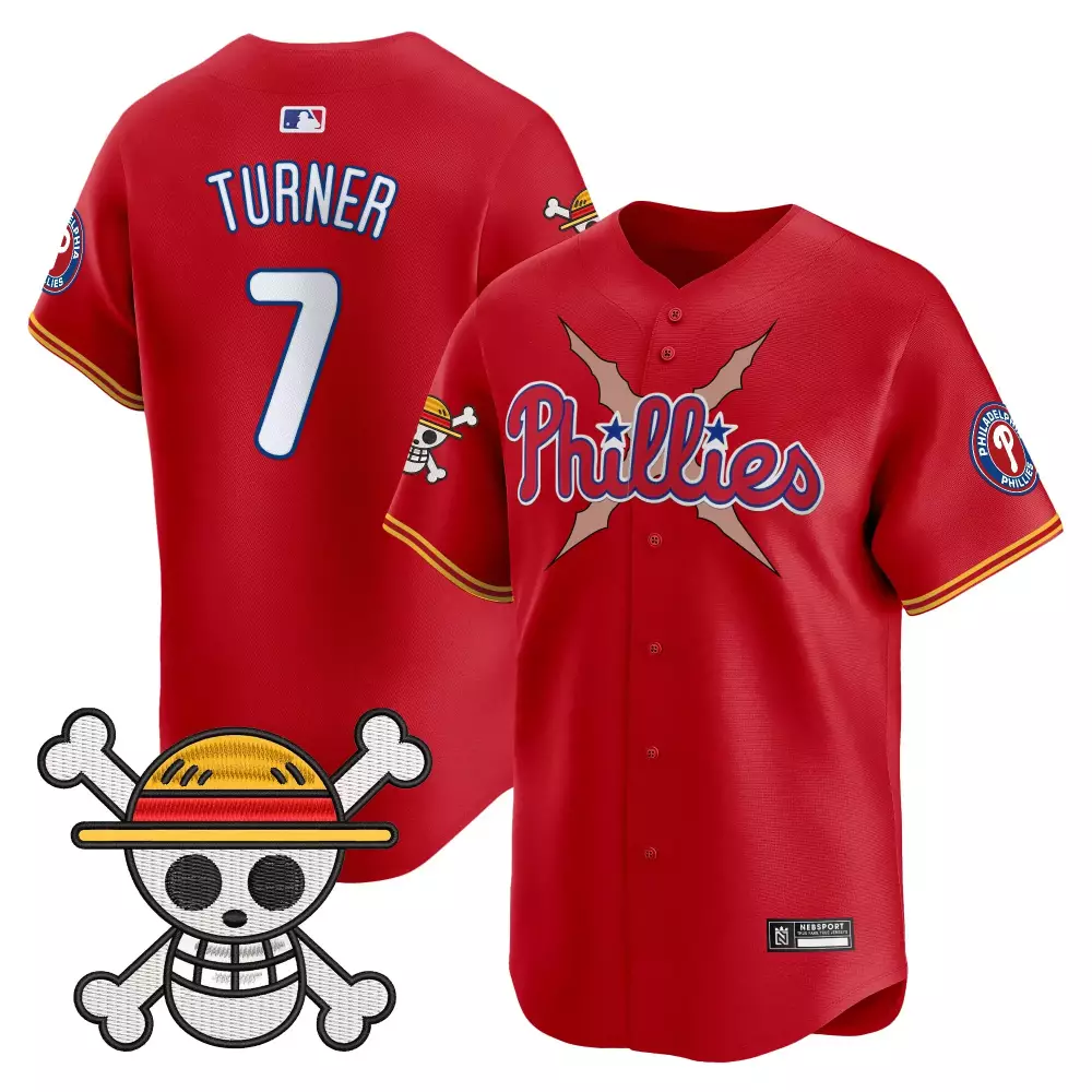 Turner 7 Men's Philadelphia Phillies 2023 Stitched Vapor Jersey | White Liberty Edition | Stylish Fan Gear | For Men, Women & Youth