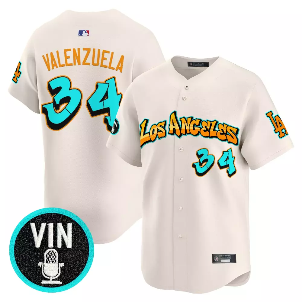 valenzuela 34 men s los angeles dodgers blue all stitched jersey name patch 2023